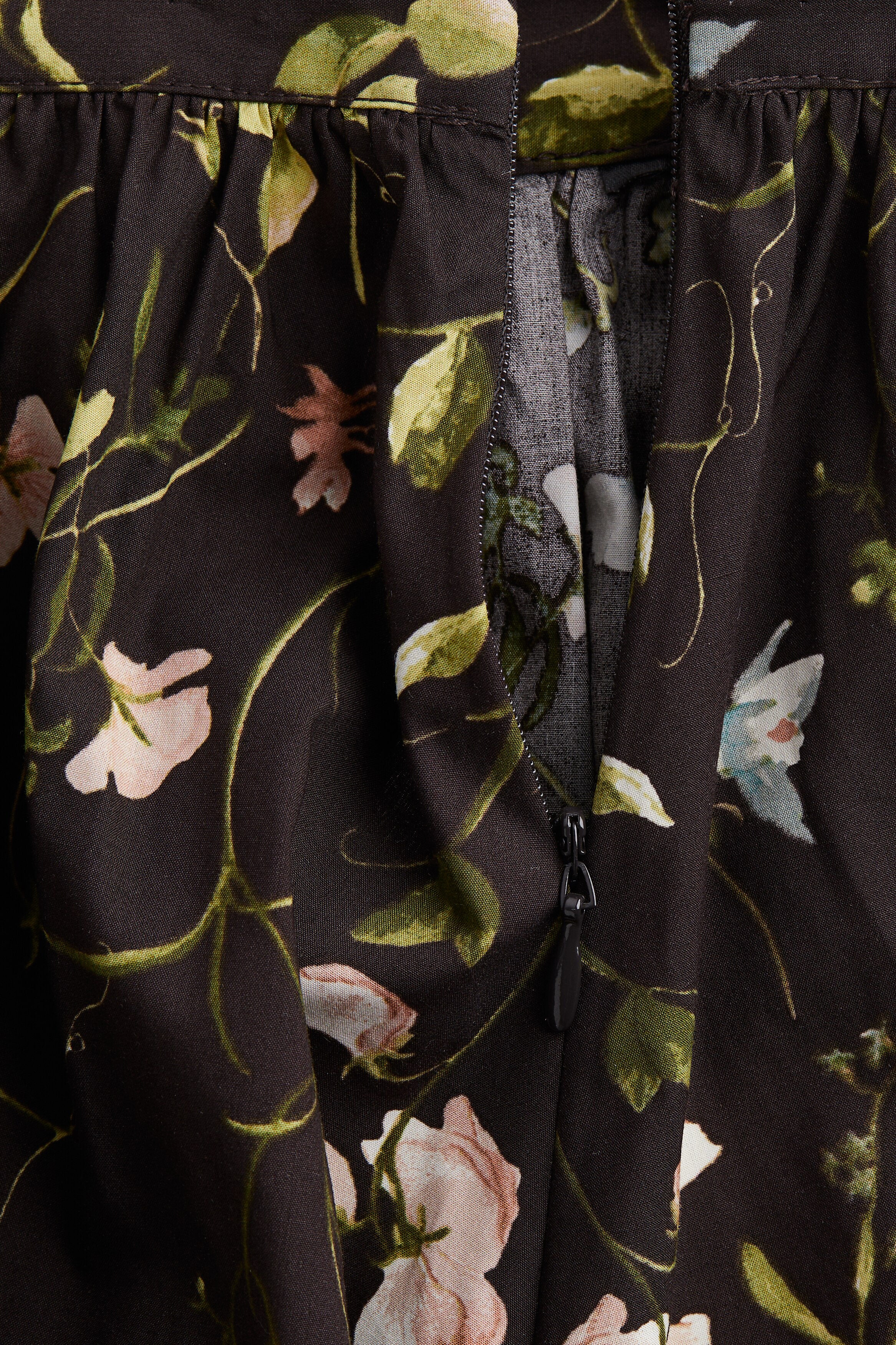 Flared poplin skirt