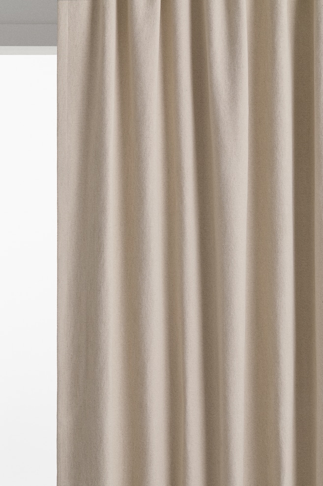1-pack long and wide blackout curtain length - Beige - 1