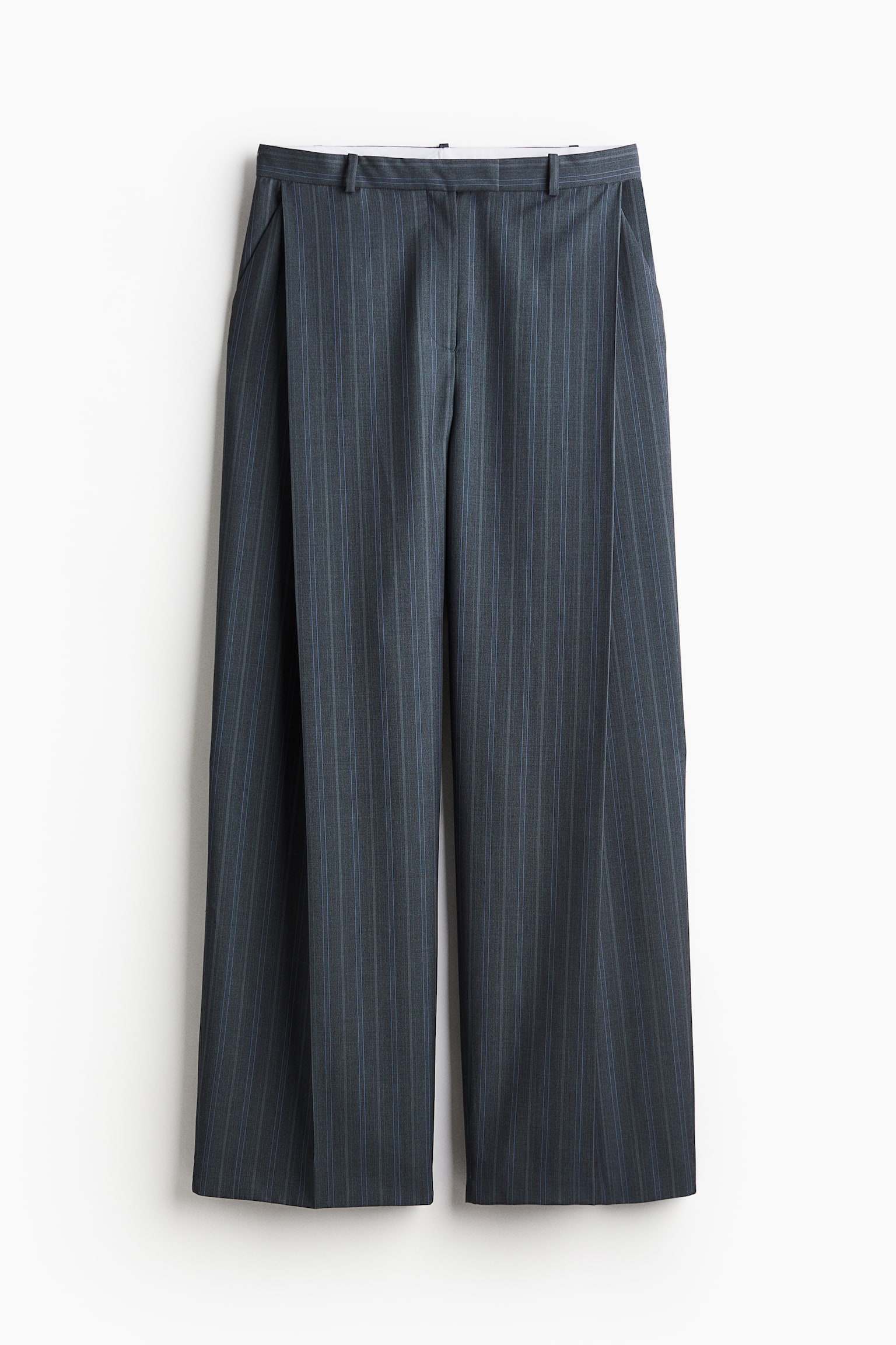 Tailored wool trousers - Dark grey/Pinstriped - 2