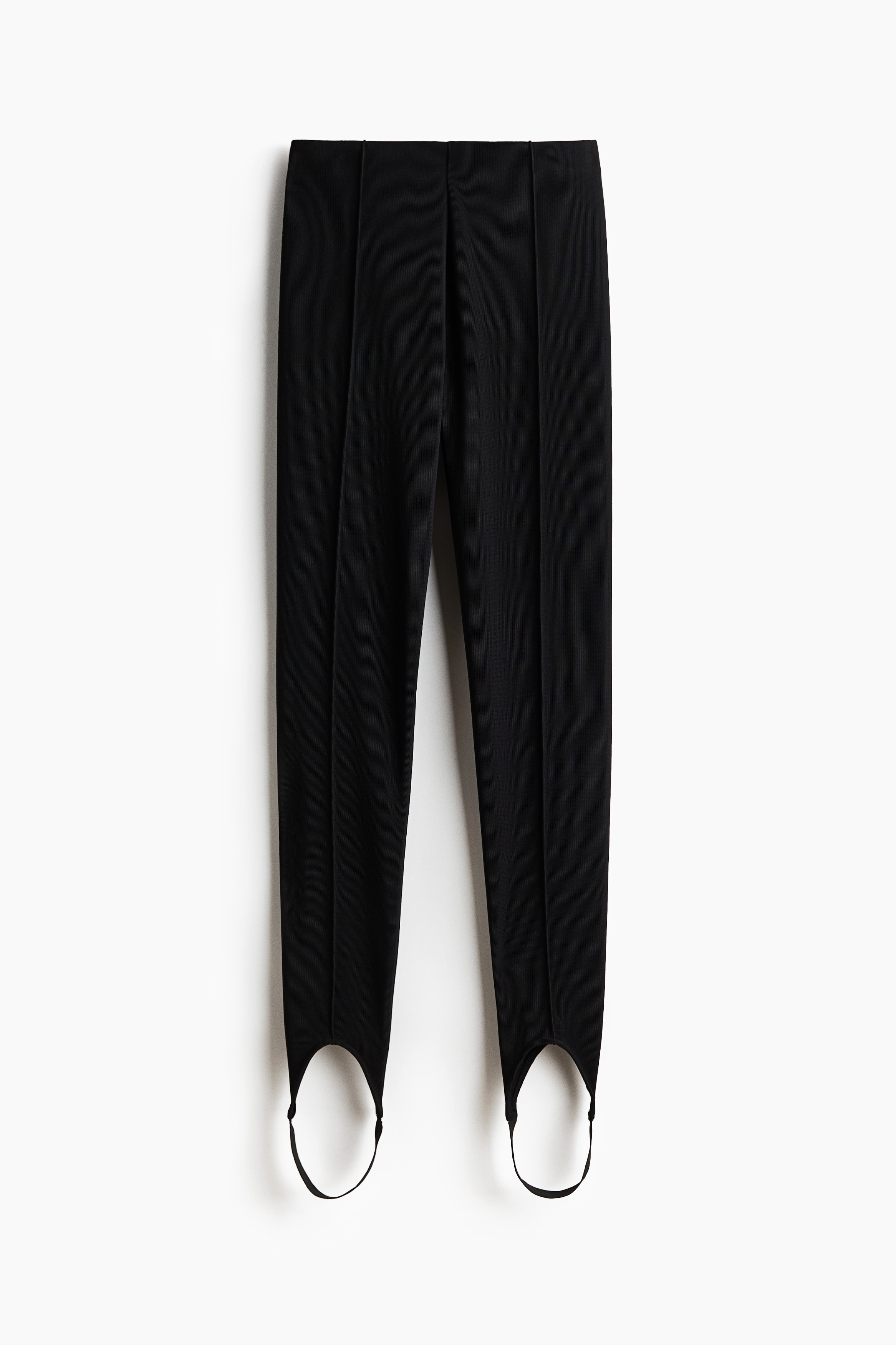 Crease-front stirrup leggings - Black