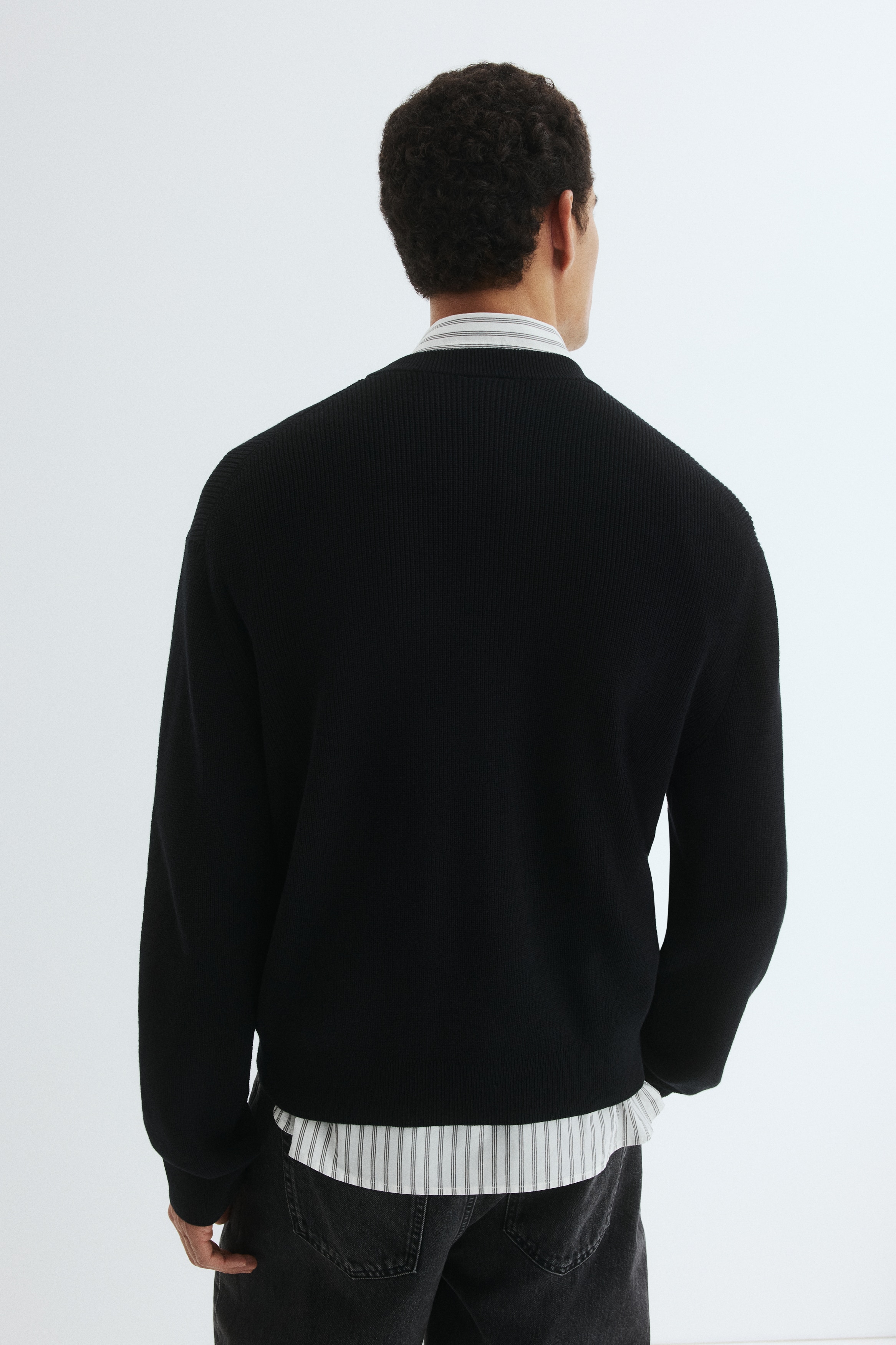 black msk dresses Long Sleeve Sweater Polo Solid // Black – Twillory main image 0