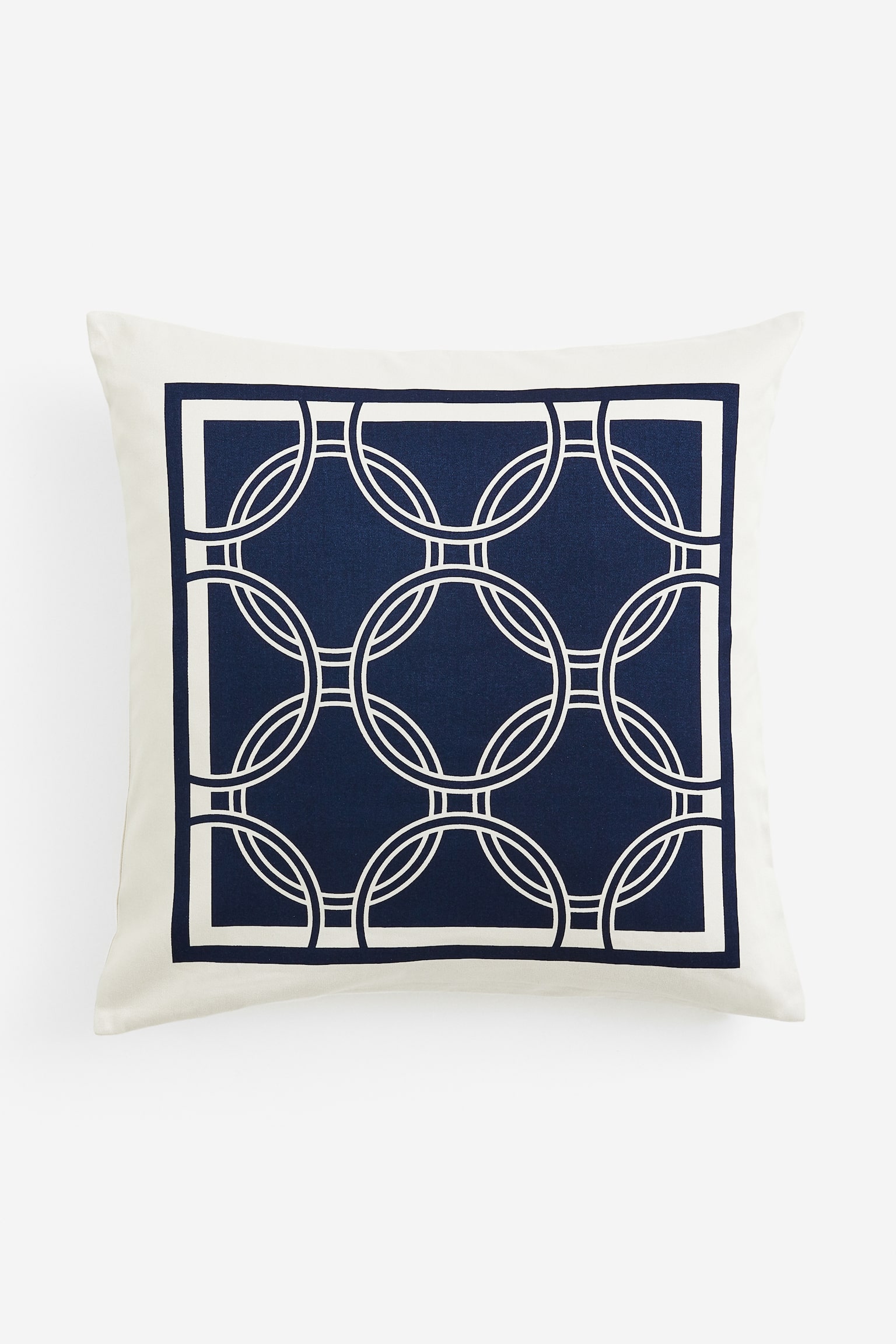 Satin cushion cover - Navy blue/Patterned - 1