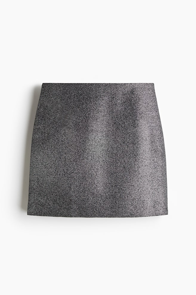Wool-blend mini skirt - Black/Glittery - 1