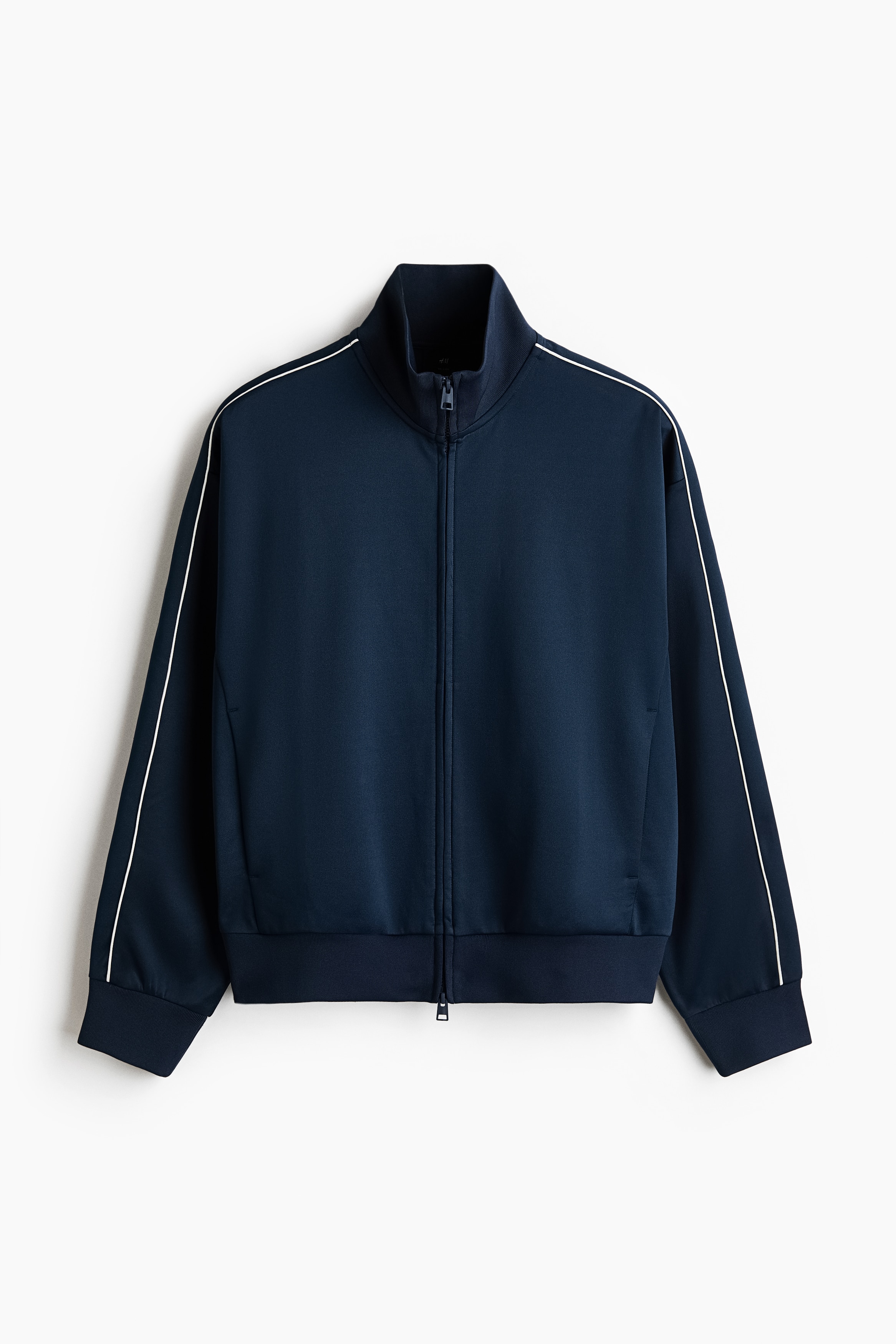 Men's Navy blue Relaxed-Fit Scuba Track Jacket | H&M US