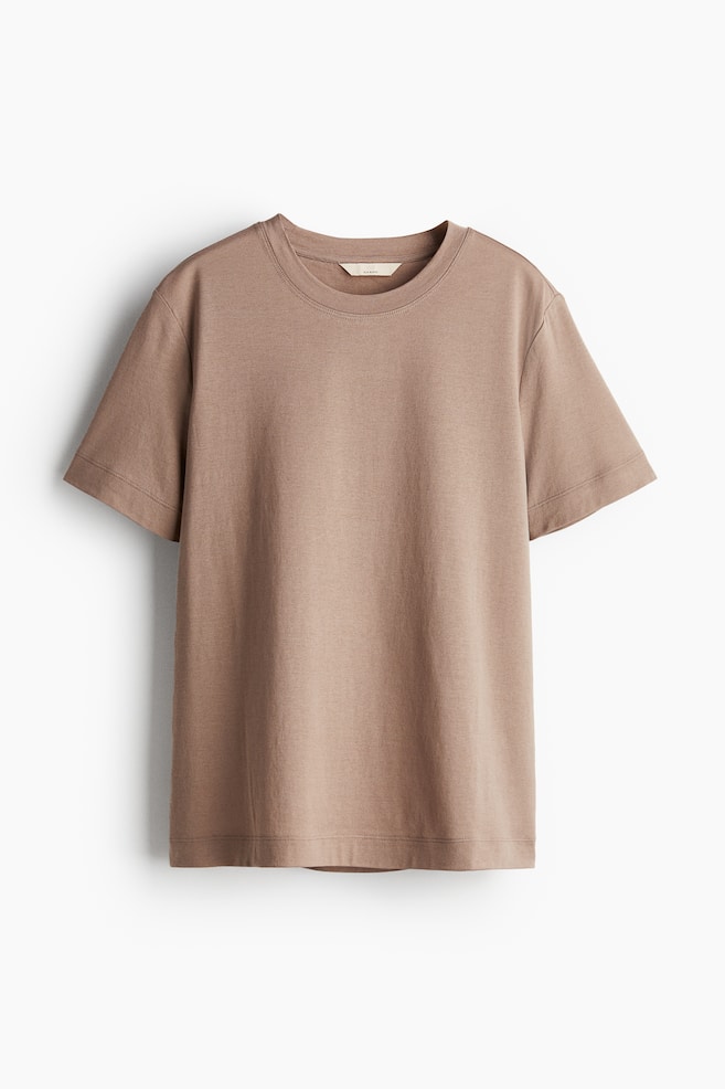 Silk-Blend T-Shirt - Taupe/Dark khaki green/White/Light beige - 1