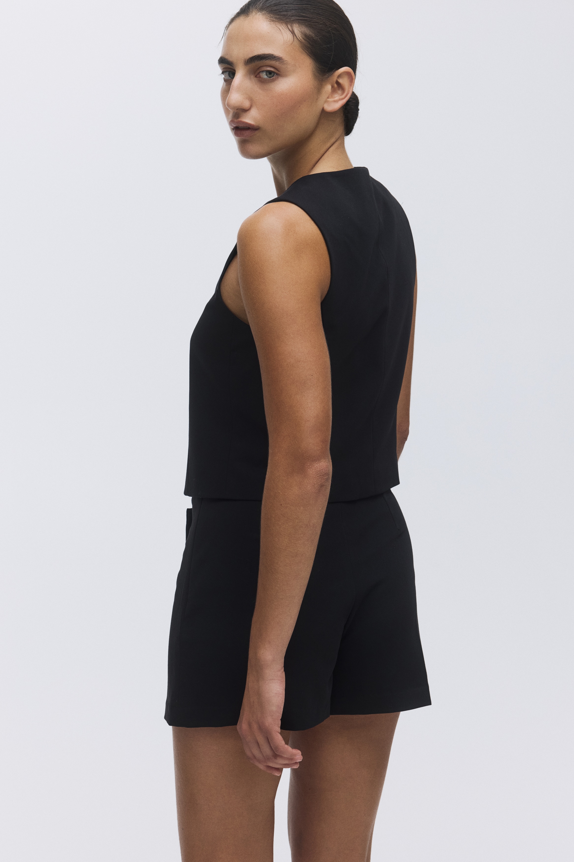 Asymmetric wrap waistcoat