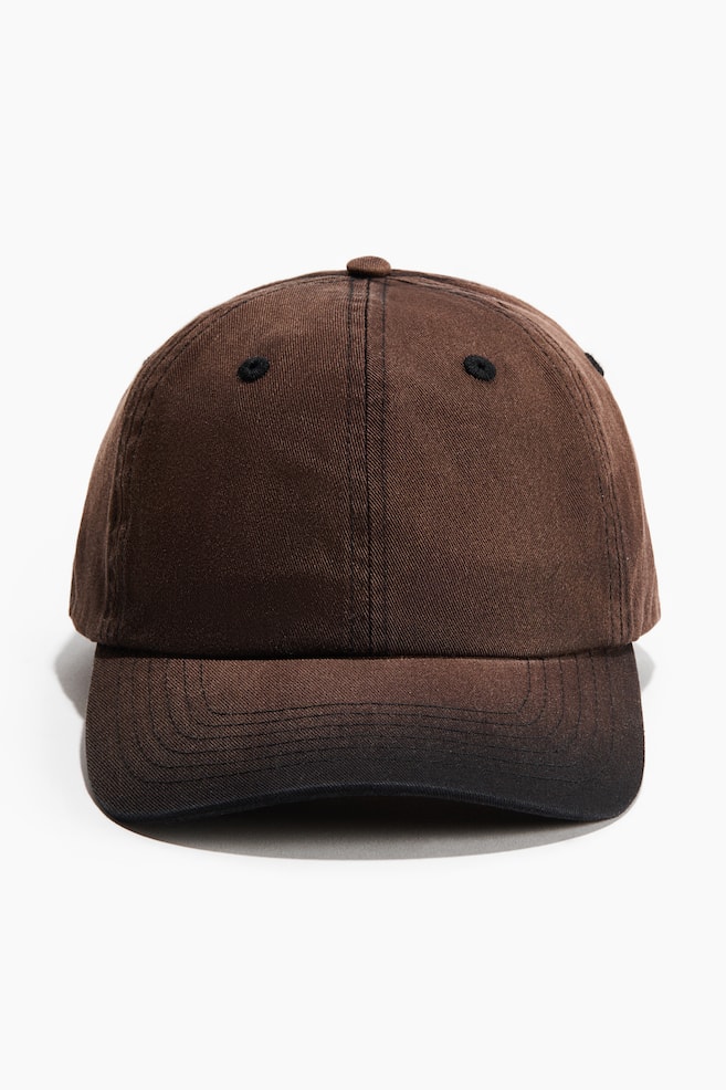 Casquette en twill de coton - Marron/Noir/Noir - 1