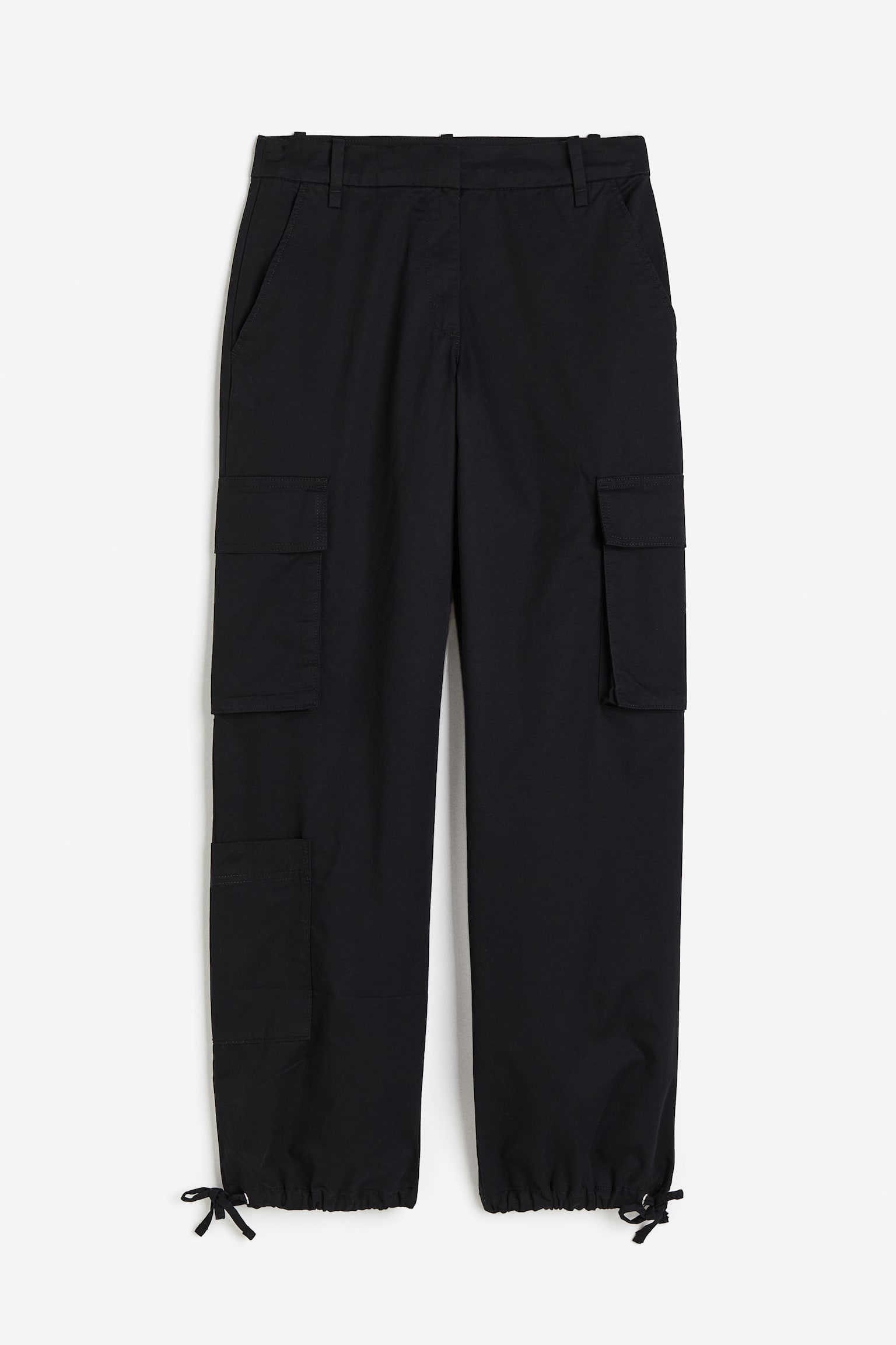 Twill cargo trousers - Black/Beige - 2