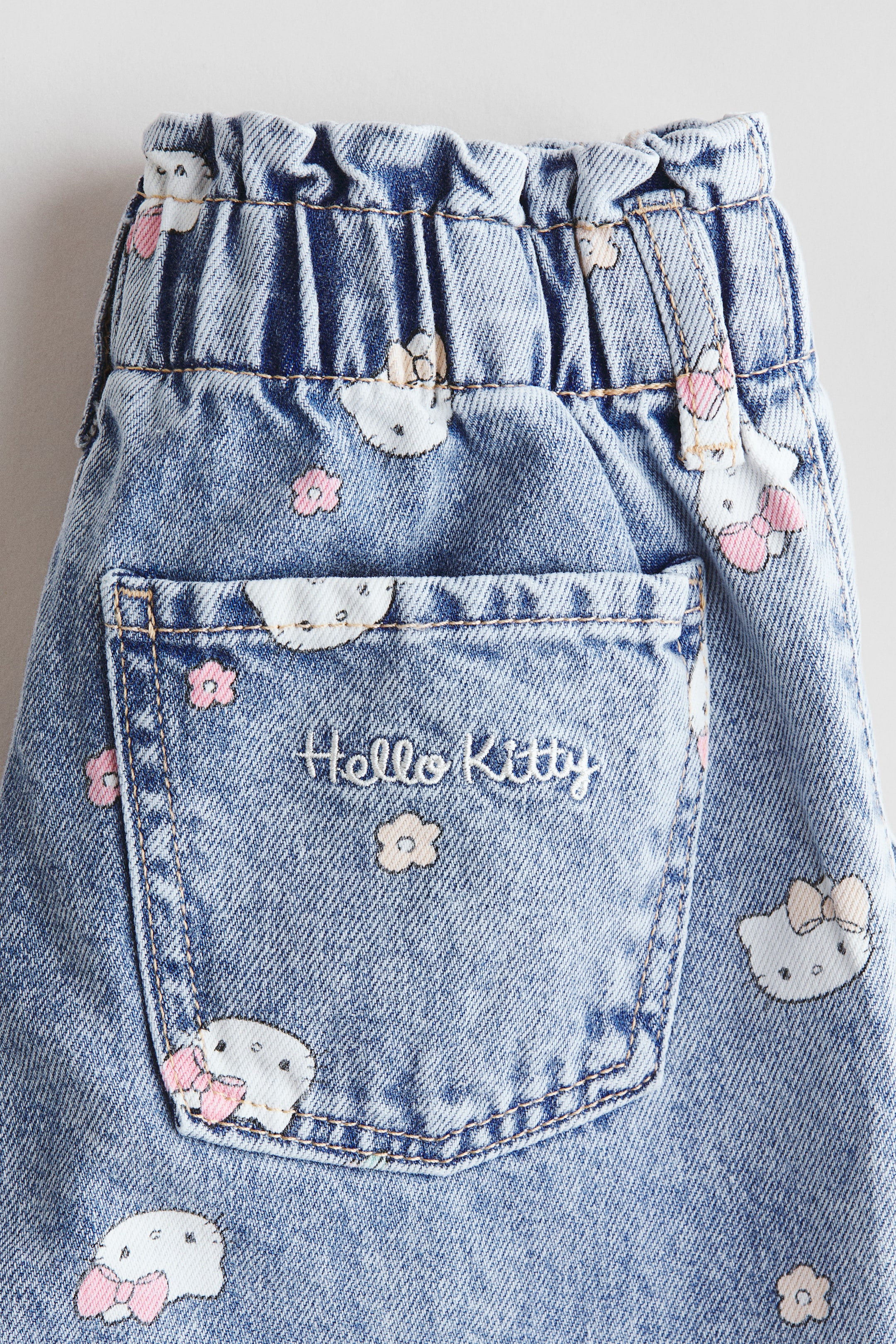 이미지 확대 보기: 디자인 와이드 레그 진 - 데님 블루/헬로키티 - Kids | H&M KR 3