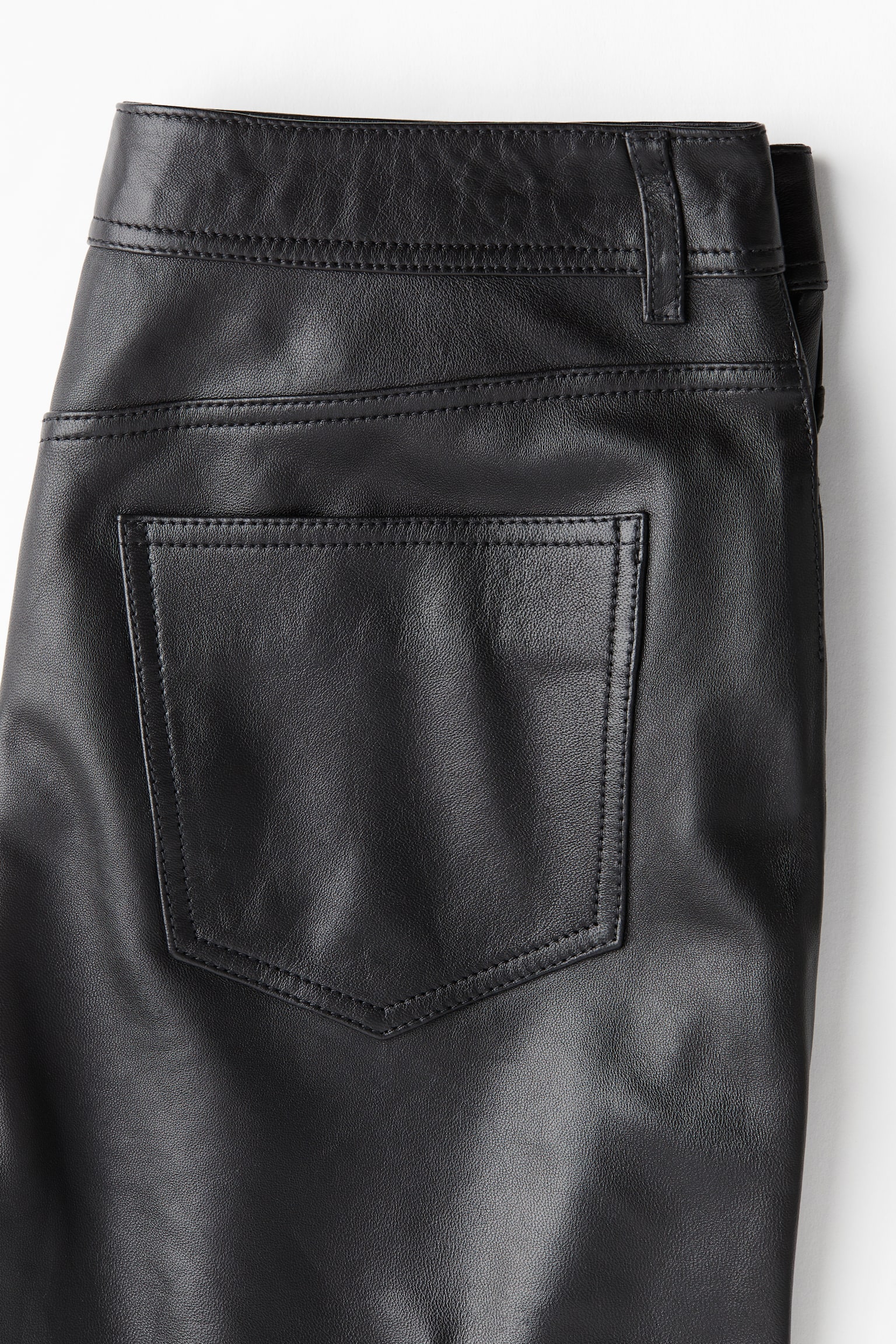 Ankle-length leather trousers - Black - 6