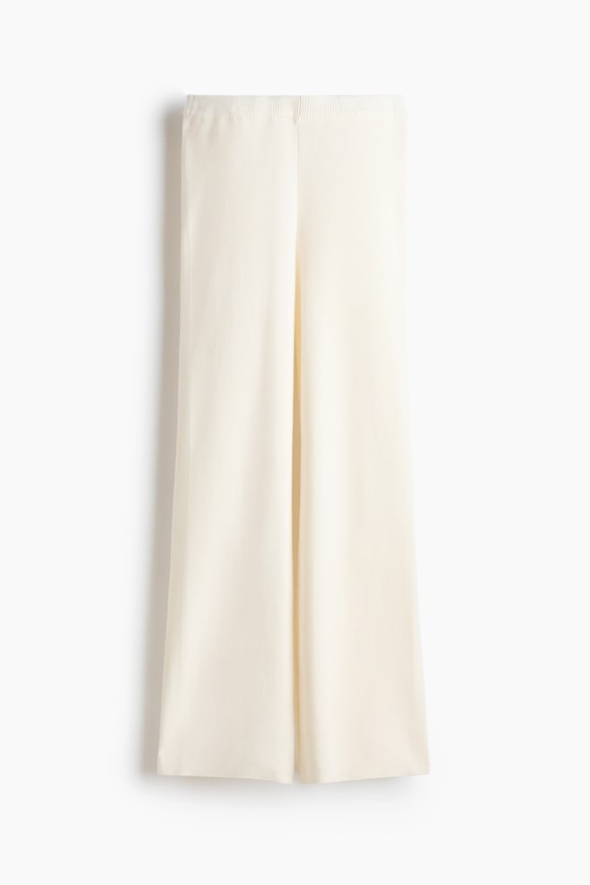Pantalón de punto fino - Crema/Beige claro jaspeado/Gris jaspeado/Marrón oscuro - 1