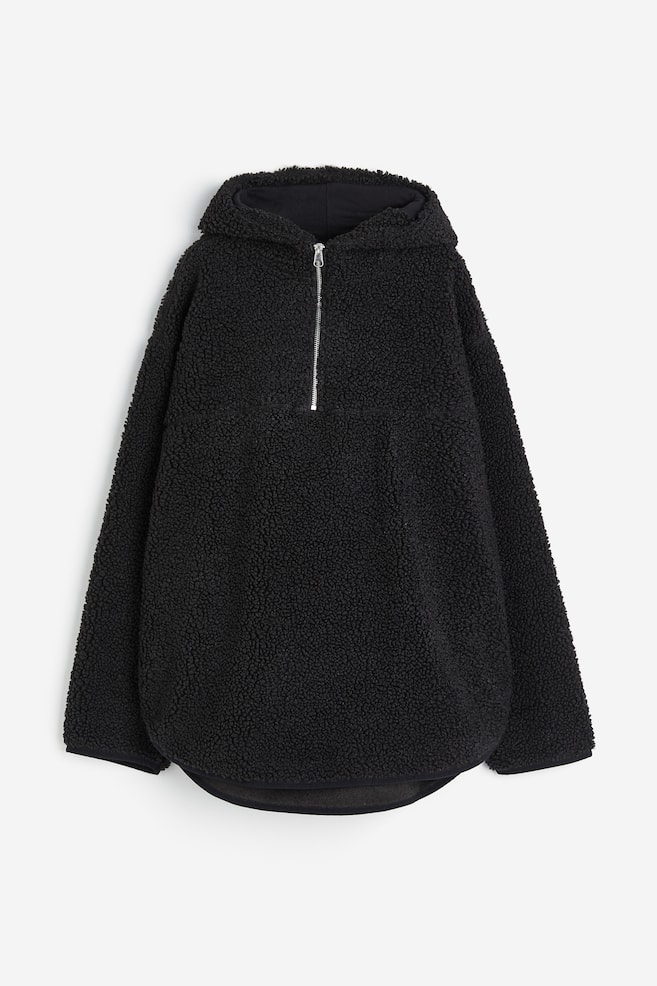 Zip-top teddy hoodie - Black - 2
