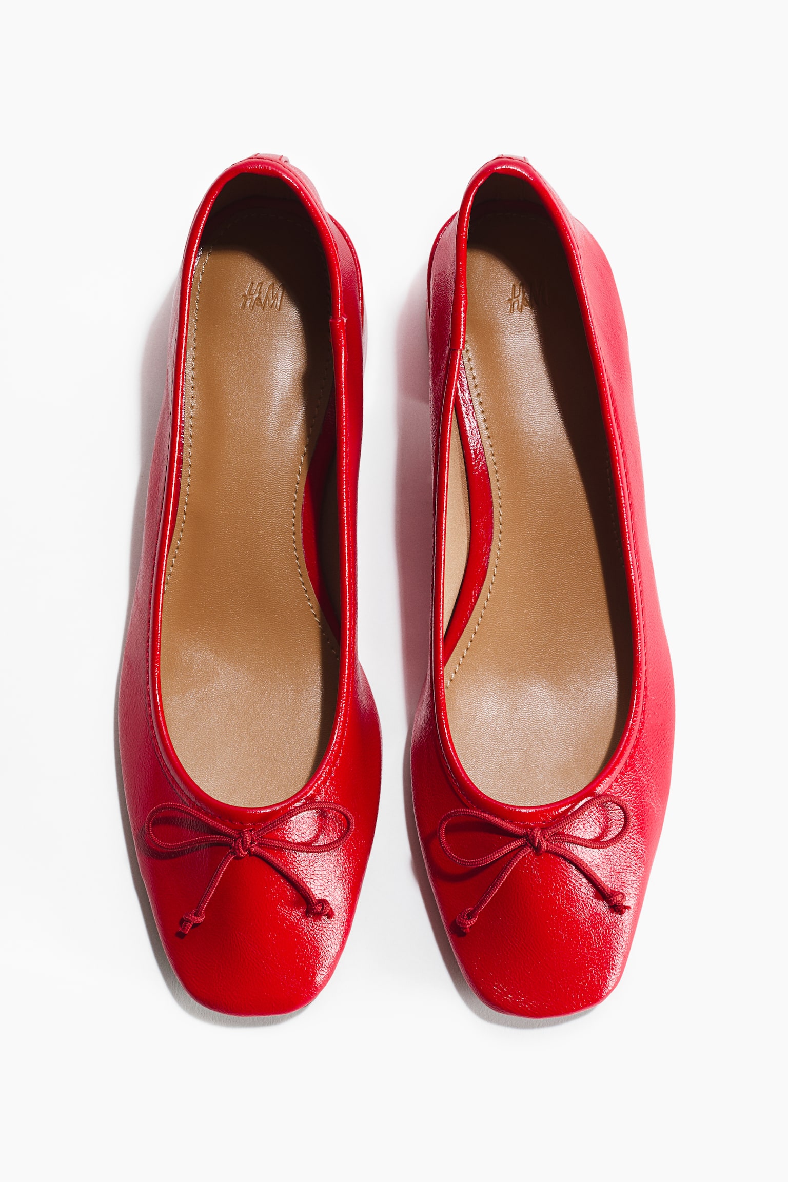 Block-heeled court shoes - Red/Light beige - 2