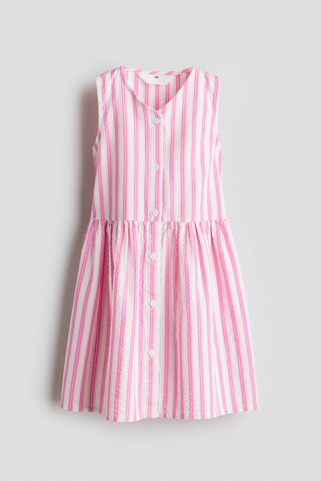 Patterned Seersucker Dress - Pink/striped/Light pink/patterned/Dark blue/seashells/Light blue/striped/White - 1