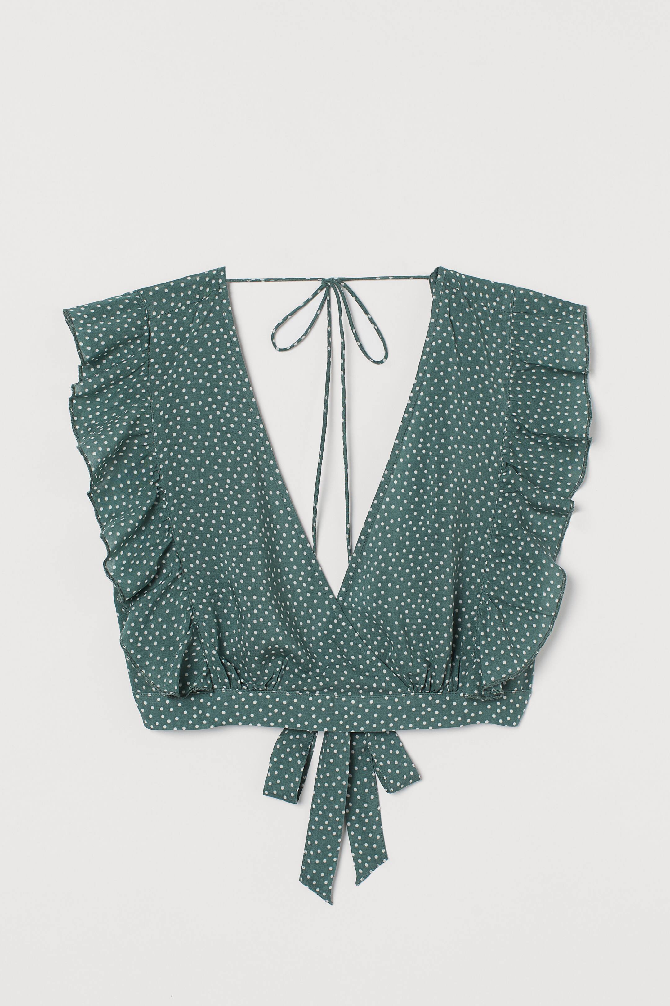 View larger image: Patterned beach top - Khaki green/White spotted - Ladies | H&M HK 1