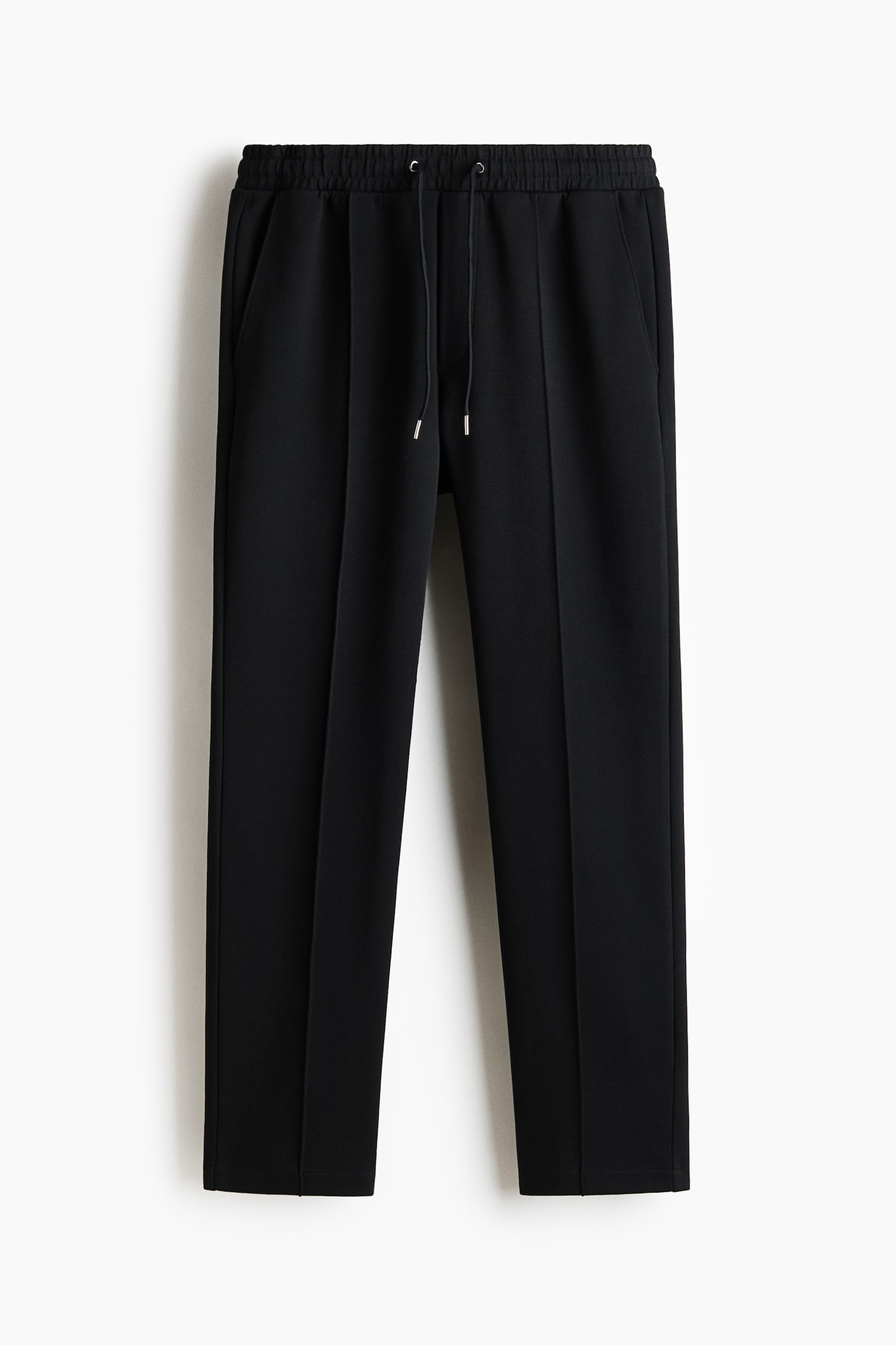 Мужские брюки H&M Regular-Fit Interlock Crease-Front, цвет: Чёрный — фото 1