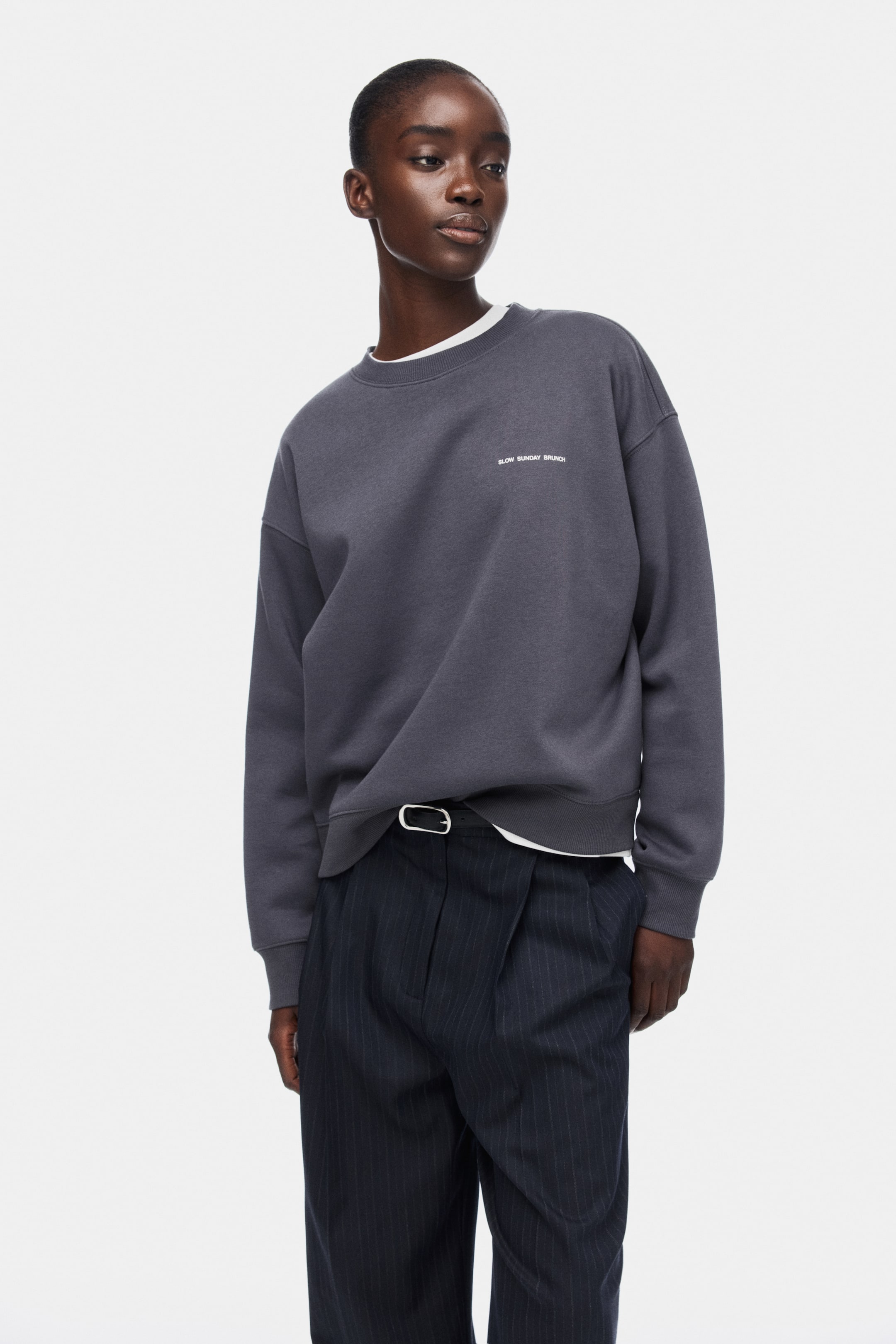 Женские худи H&M Sweatshirt with Text Motif — фото 5