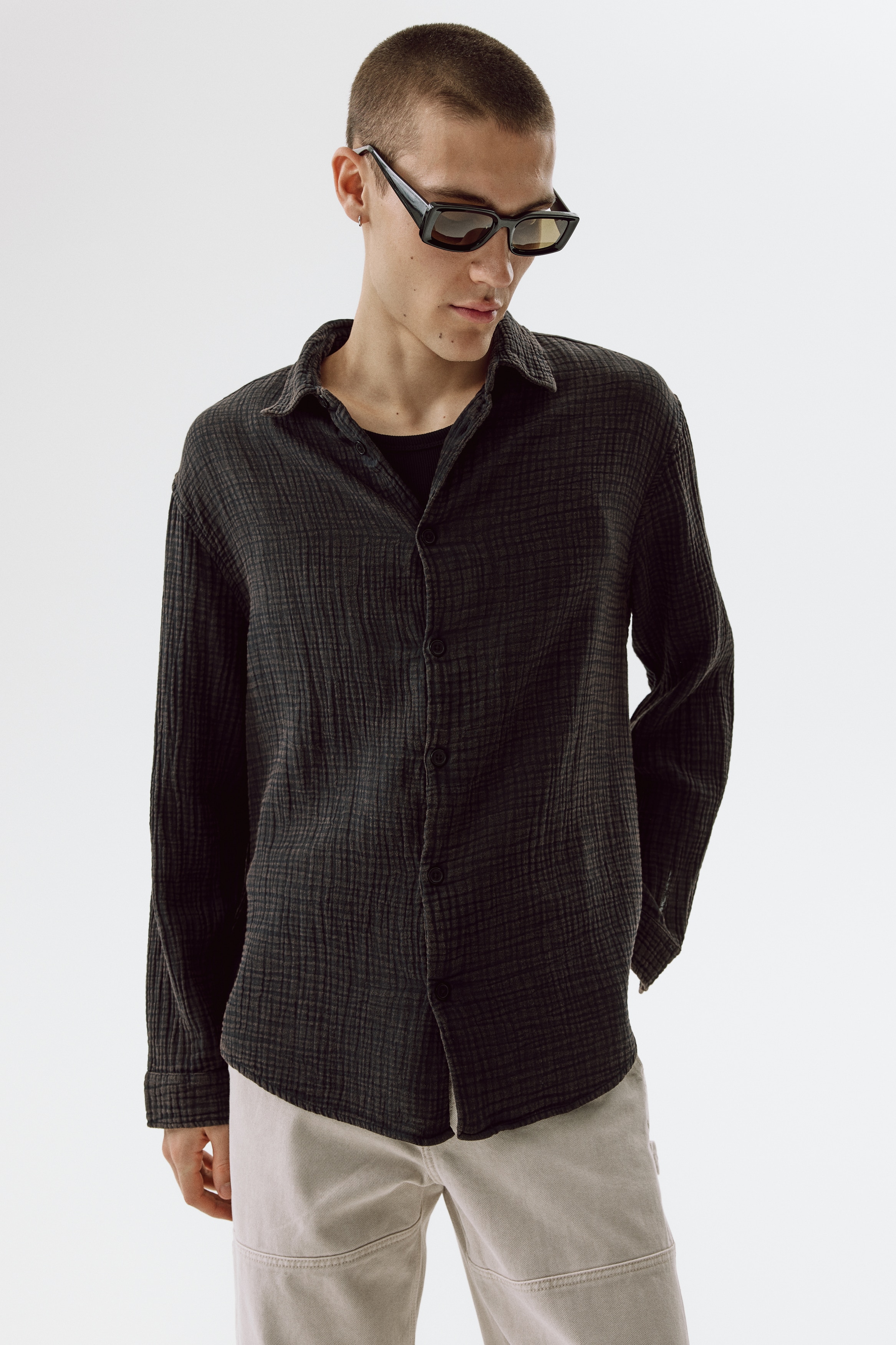 Regular-Fit Cotton Muslin Shirt from H&M - $39.99