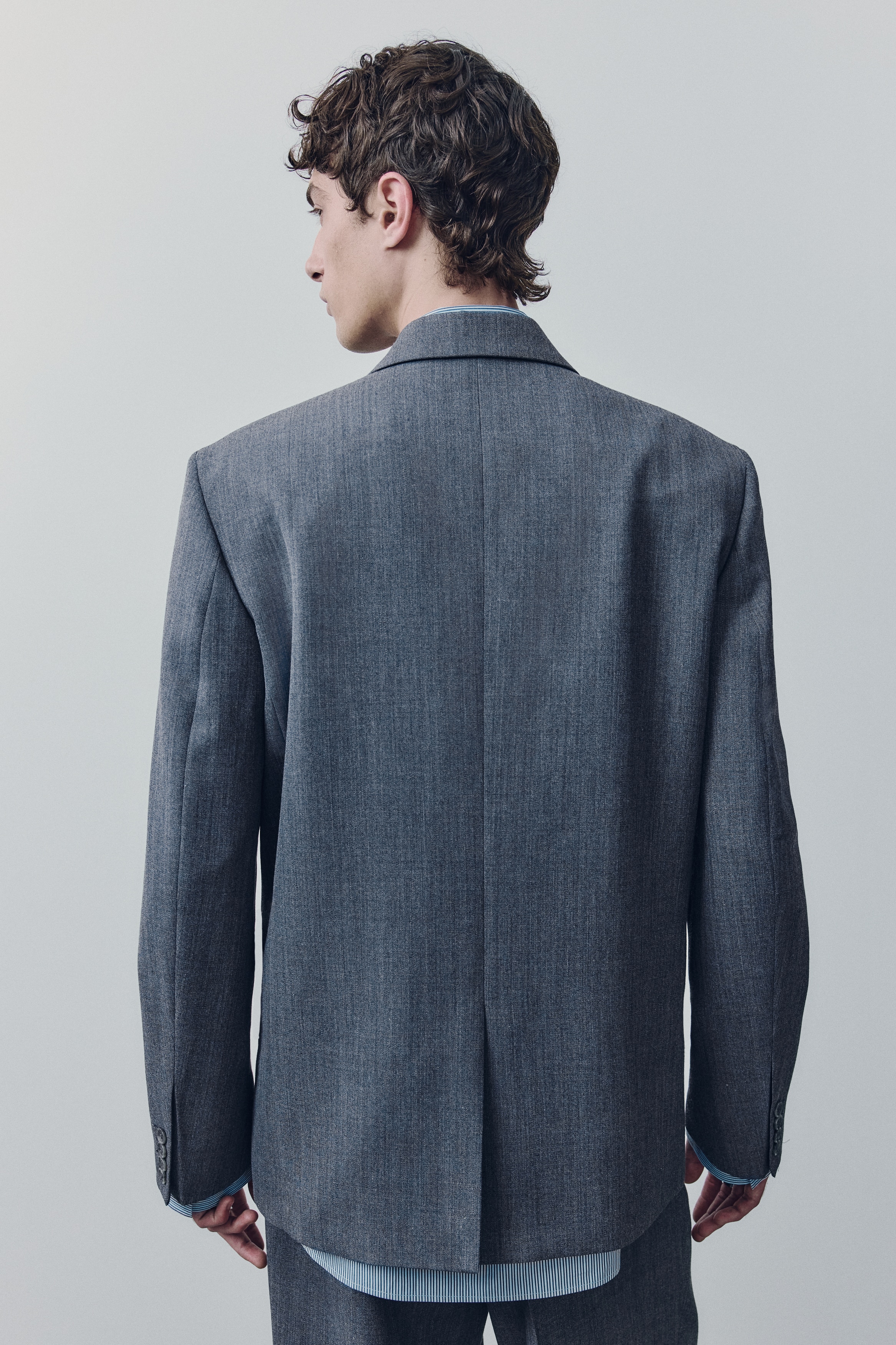 Single-Breasted Wool-Blend Jacket