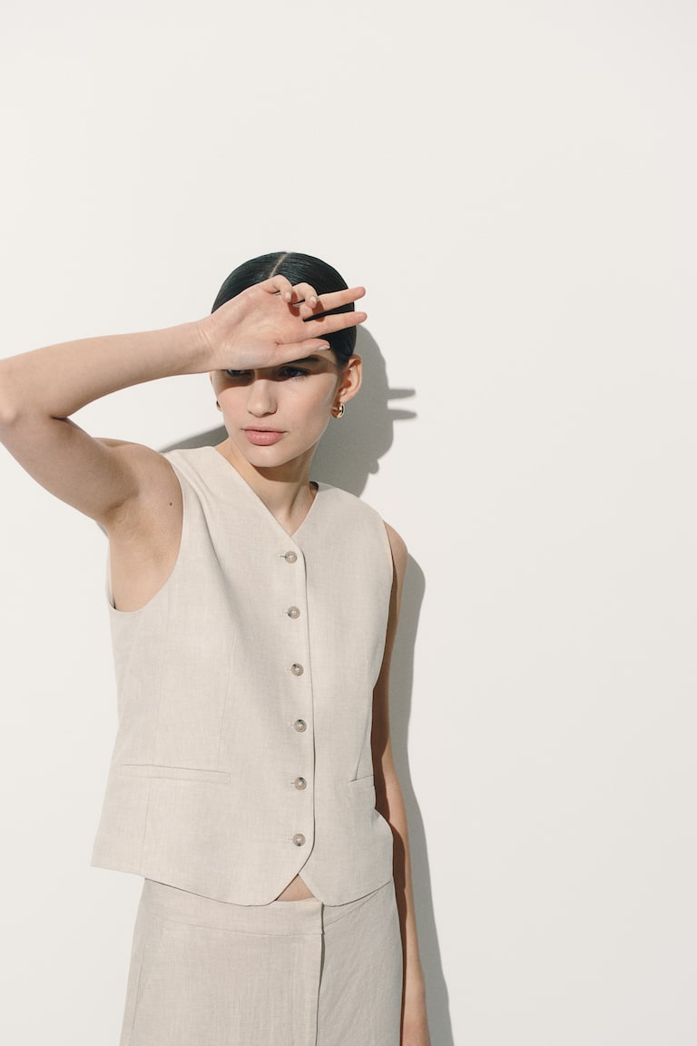 Steppweste Hm Weste Beige Damenweste Weste Hm Damen Steppweste