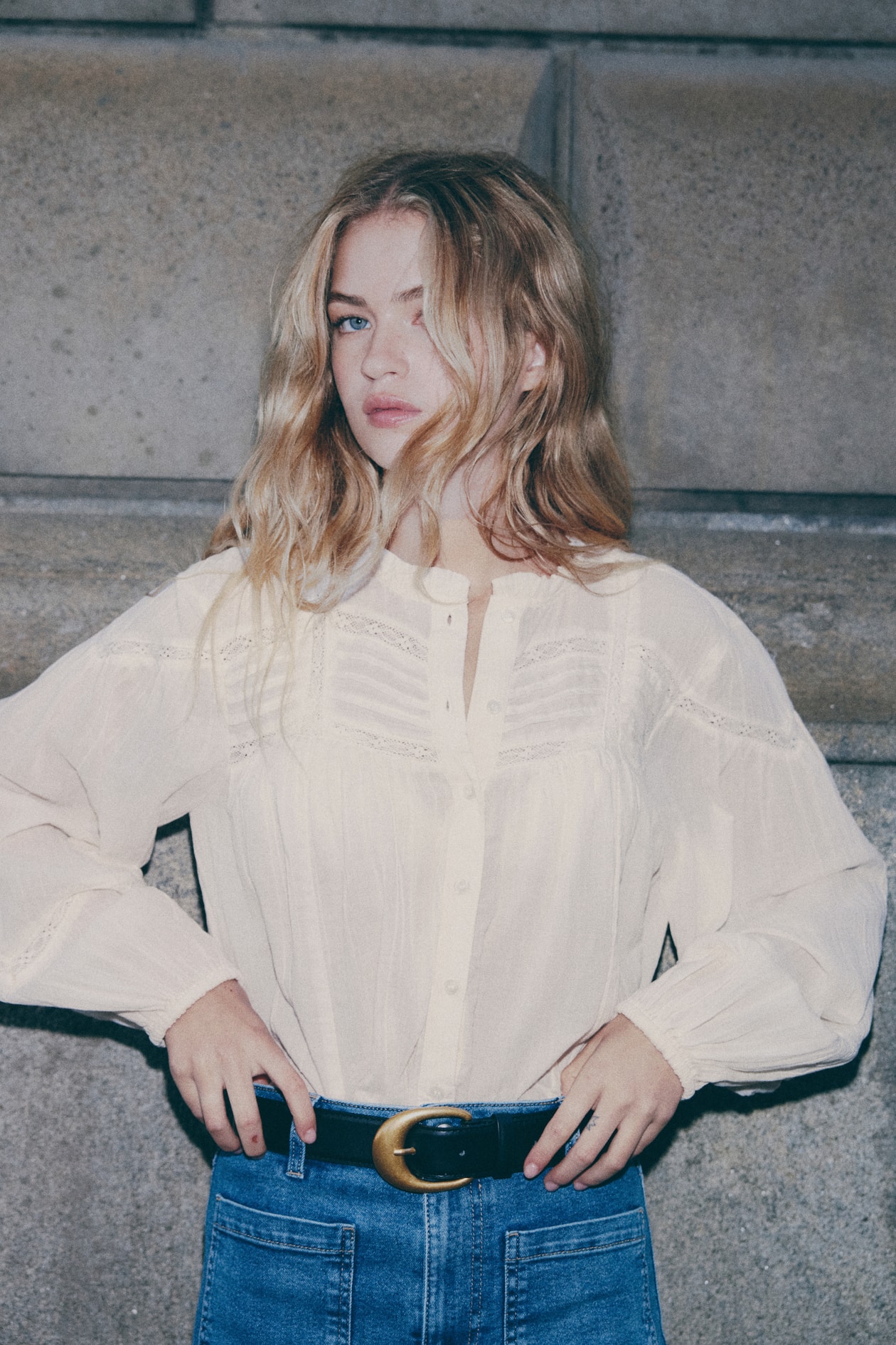 Ruffle-Collar Cotton Blouse - image 5