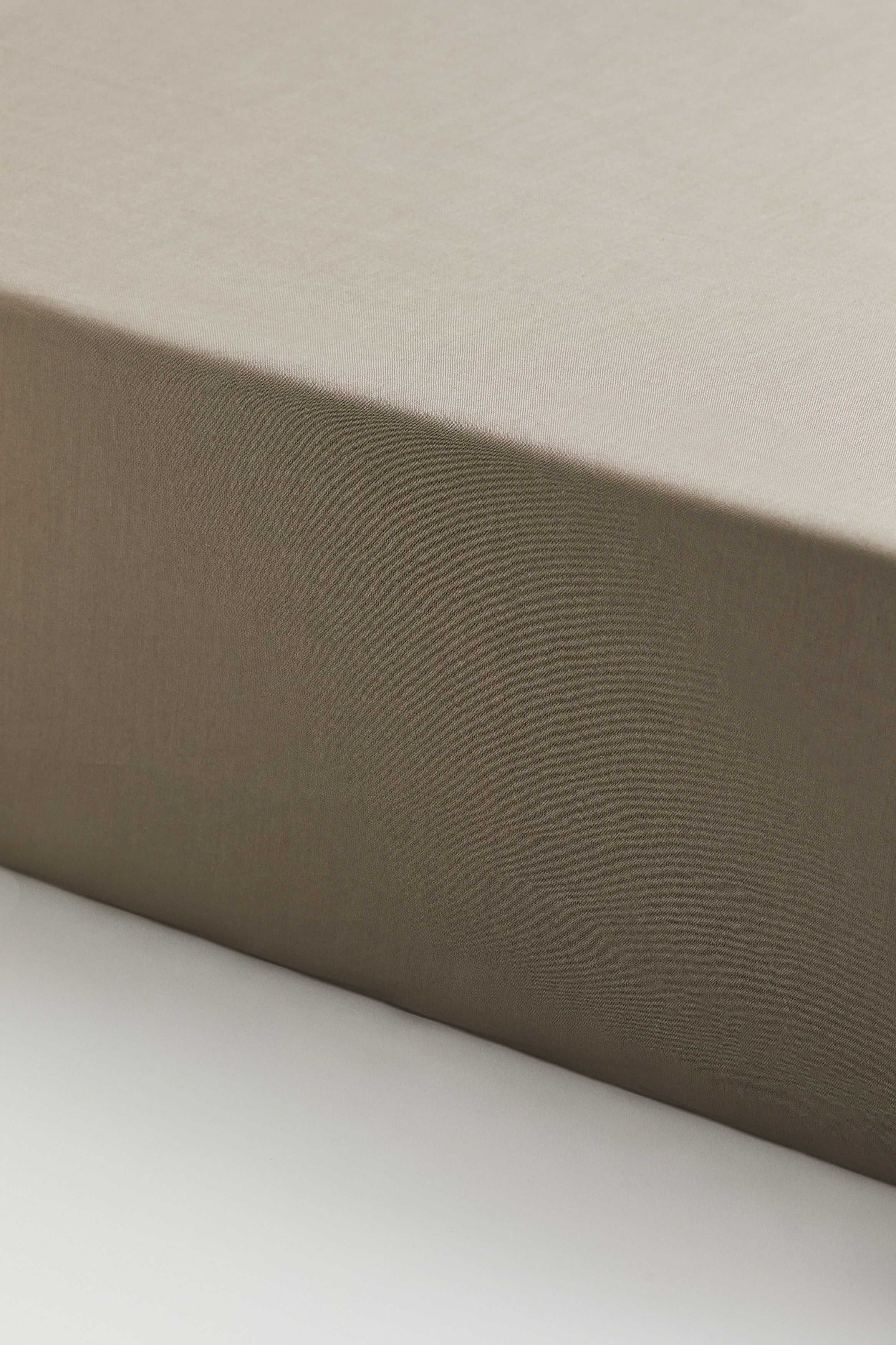 Fitted Cotton Sheet - Taupe/Light blue/Light beige/White/Light taupe