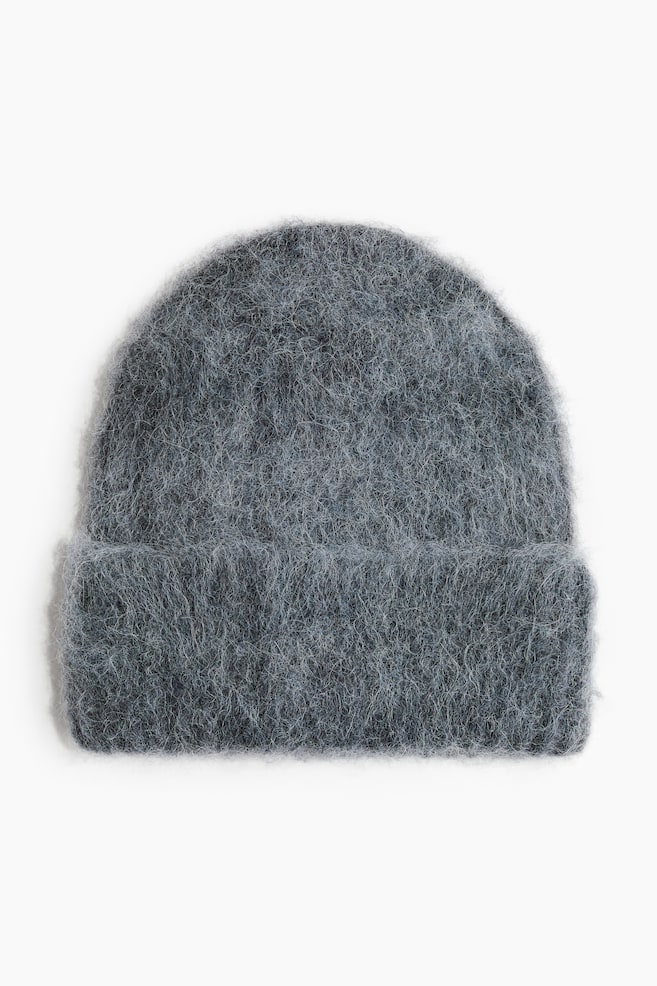 Gerippte Beanie aus Alpakamix - Dunkelgrau/Schwarz/Dunkelgrau/Graumeliert - 1