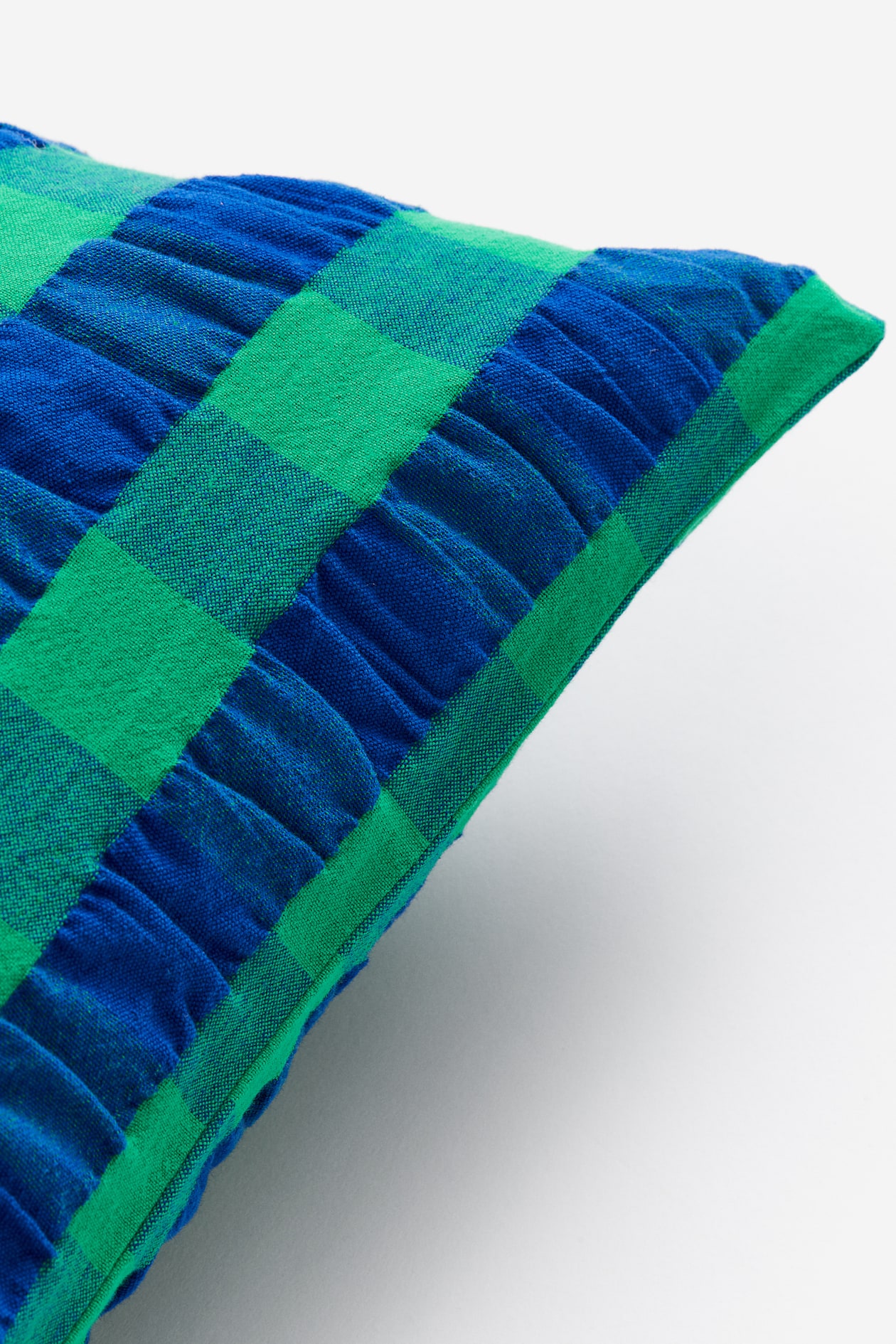 Seersucker Cushion Cover Green/checked Home All H&M US