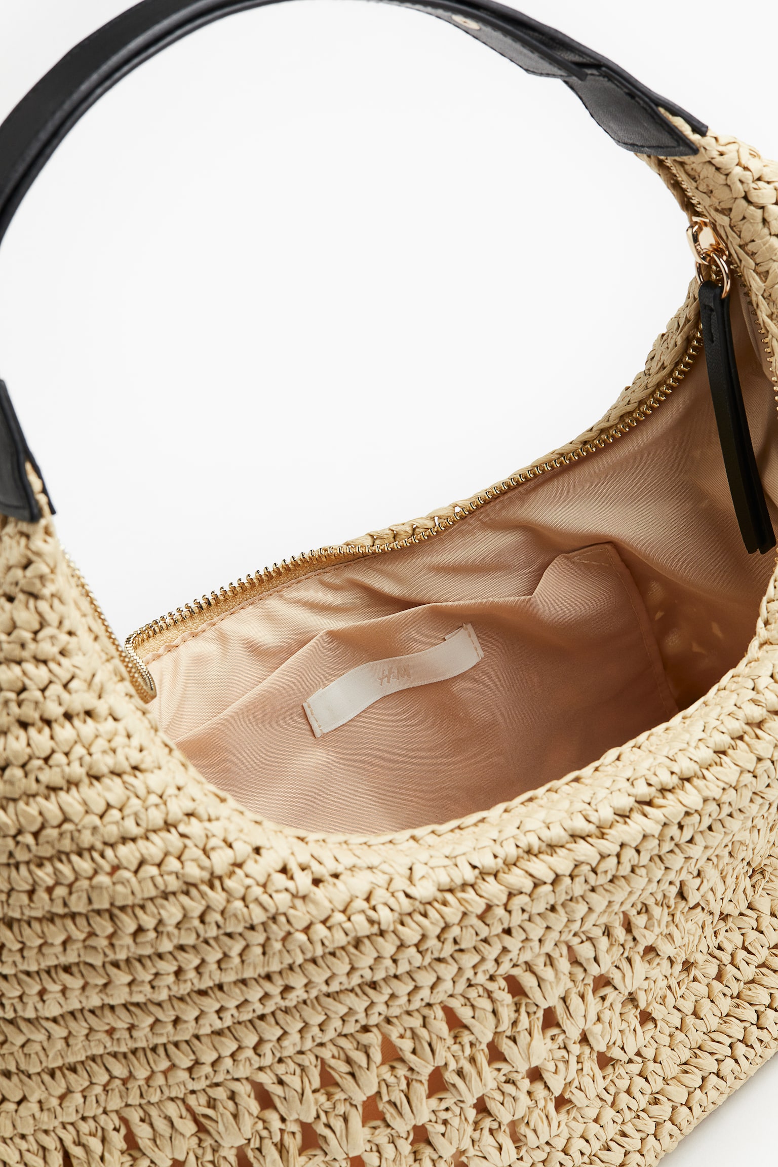 Straw Shoulder Bag - Light beige - 4