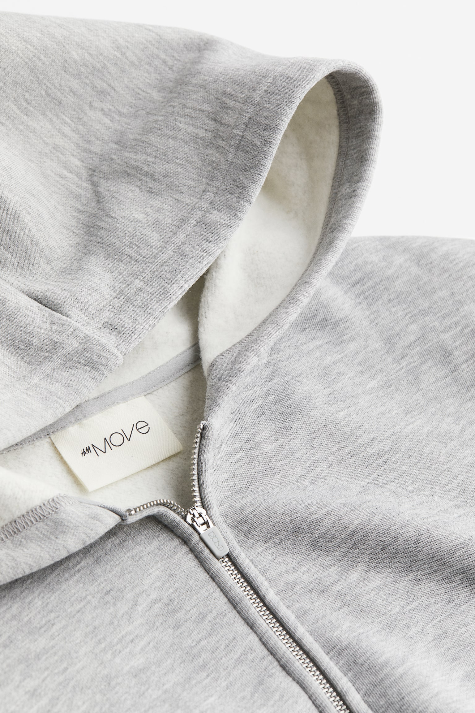 Sports zip-through hoodie - Light grey marl/Light grey marl/White/Dark red/Black - 5