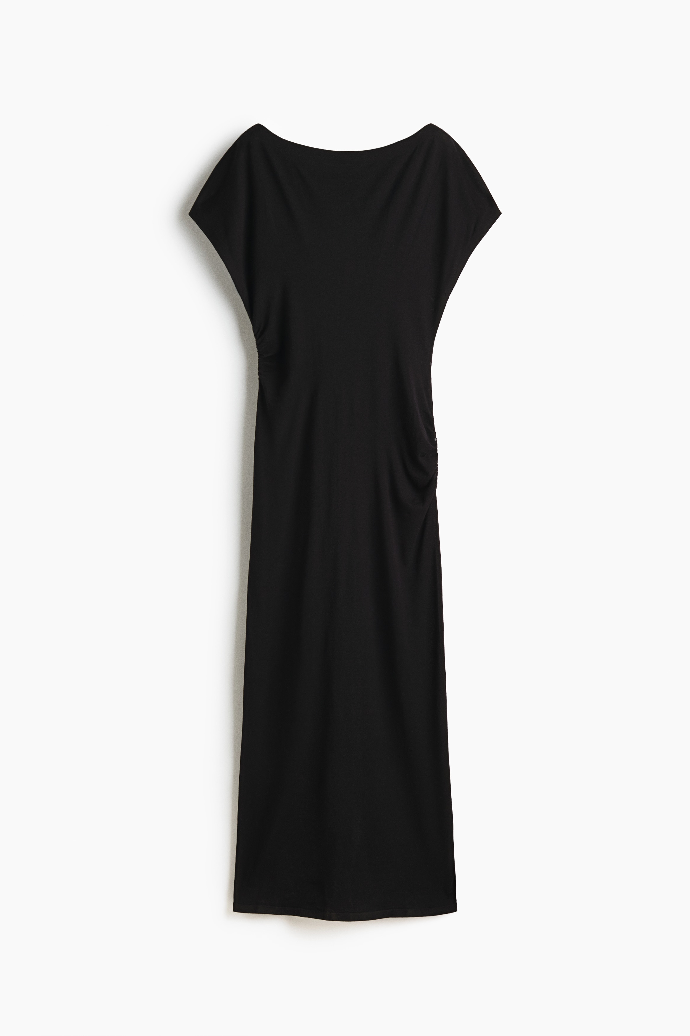 One-Shoulder Merino Wool Dress - Black