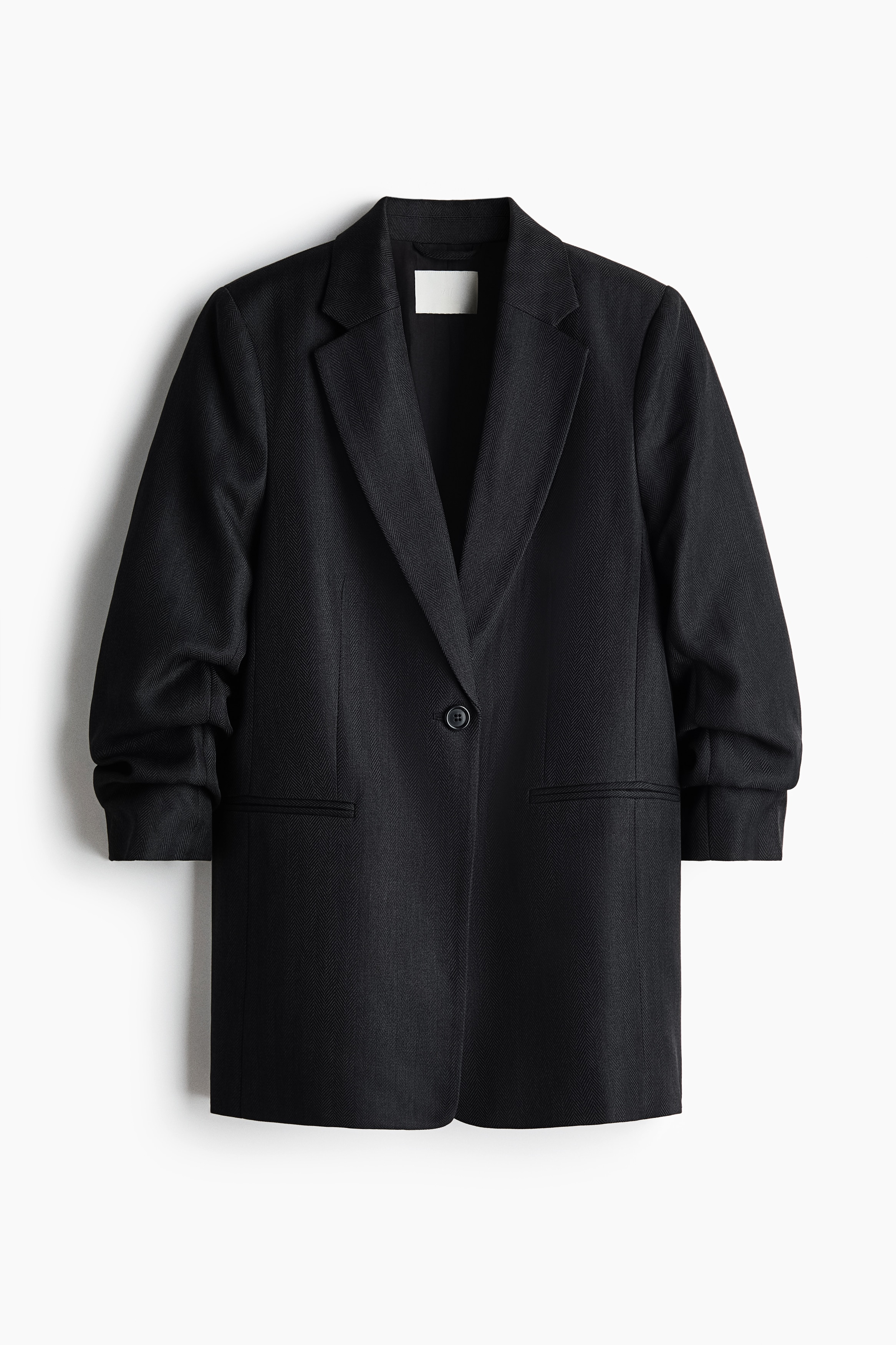 Blazer à manches froncées - Noir/Taupe/motif pied-de-poule/Brun foncé