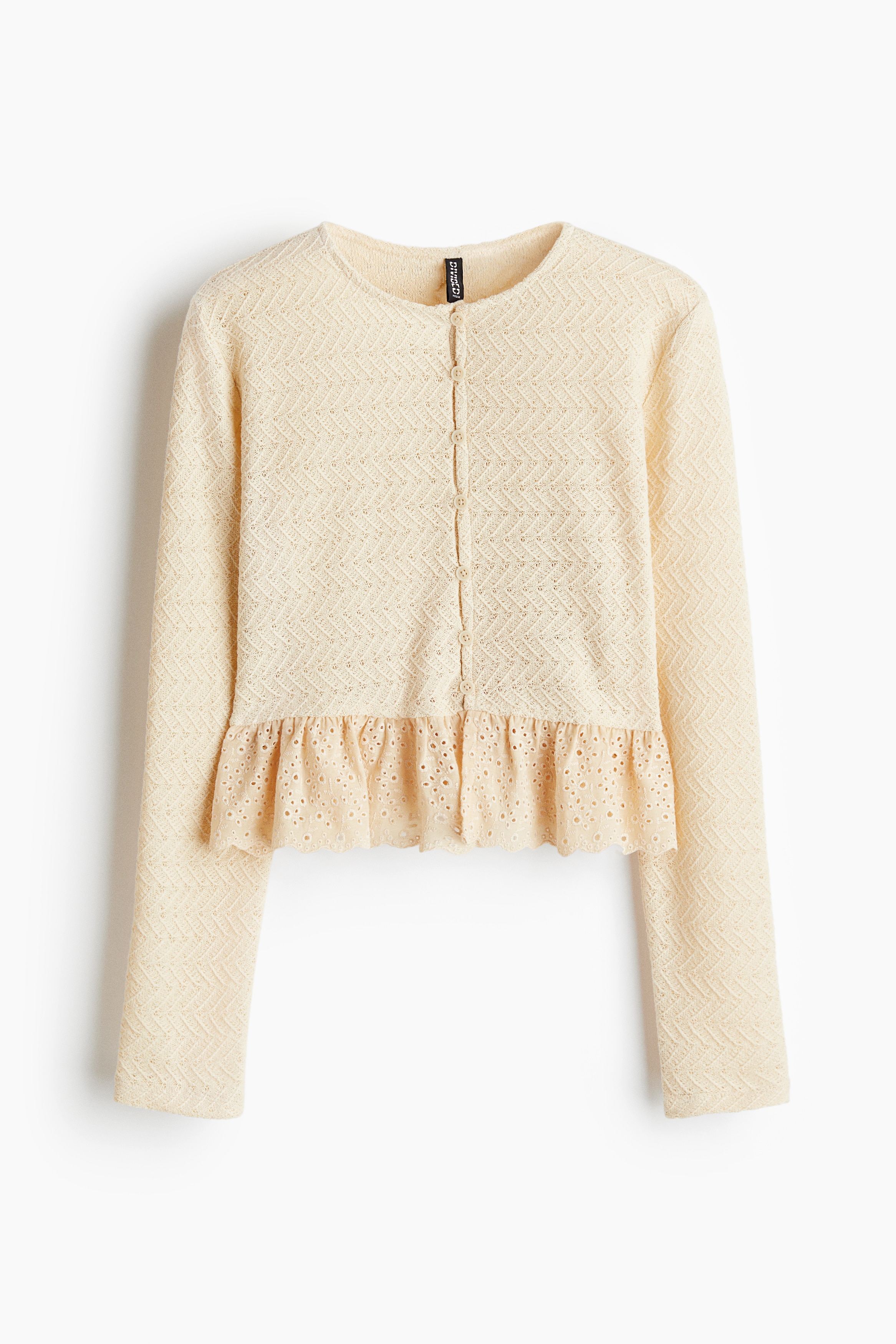 Cardigan con peplum - Beige chiaro
