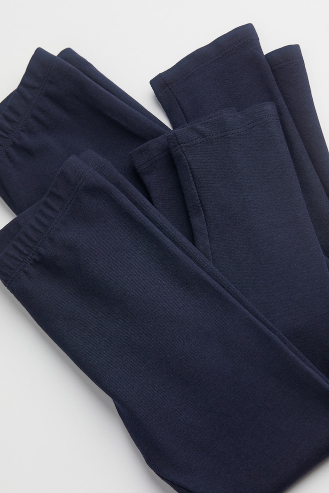 2-pack leggings - Navy blue/Black/Black/Light grey marl/Light pink - 2