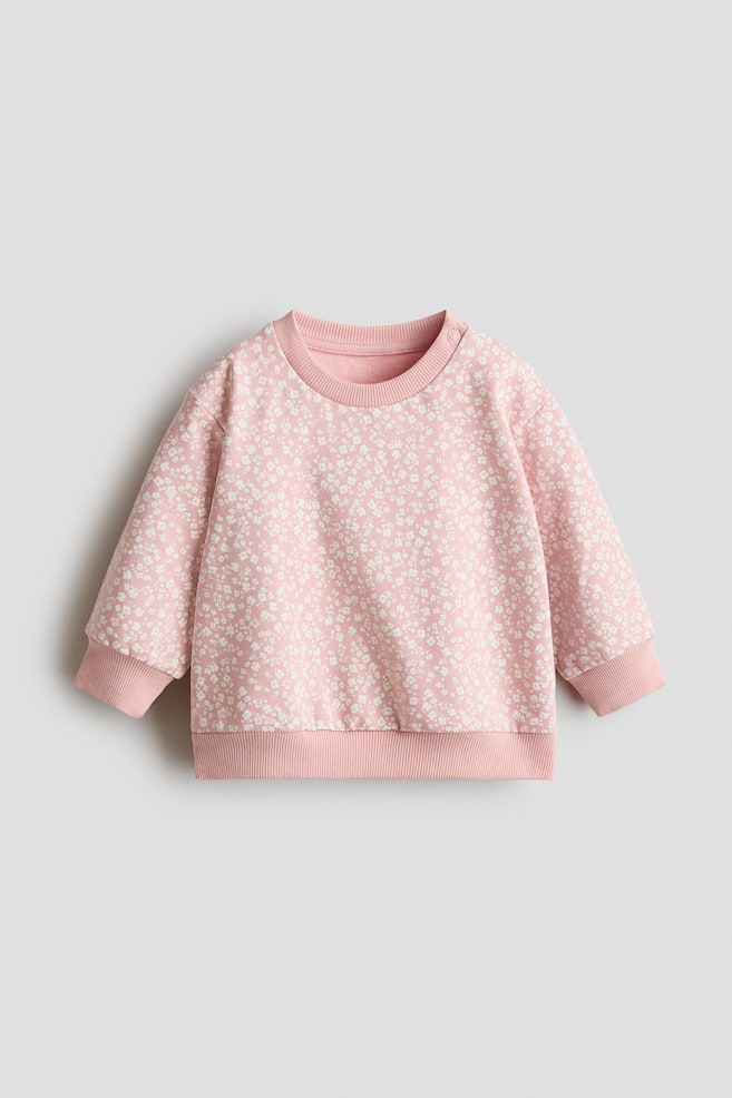 Sweatshirt em algodão - Rosa claro/Floral/Bege claro/Tartarugas/Vermelho escuro/Castanho - 1