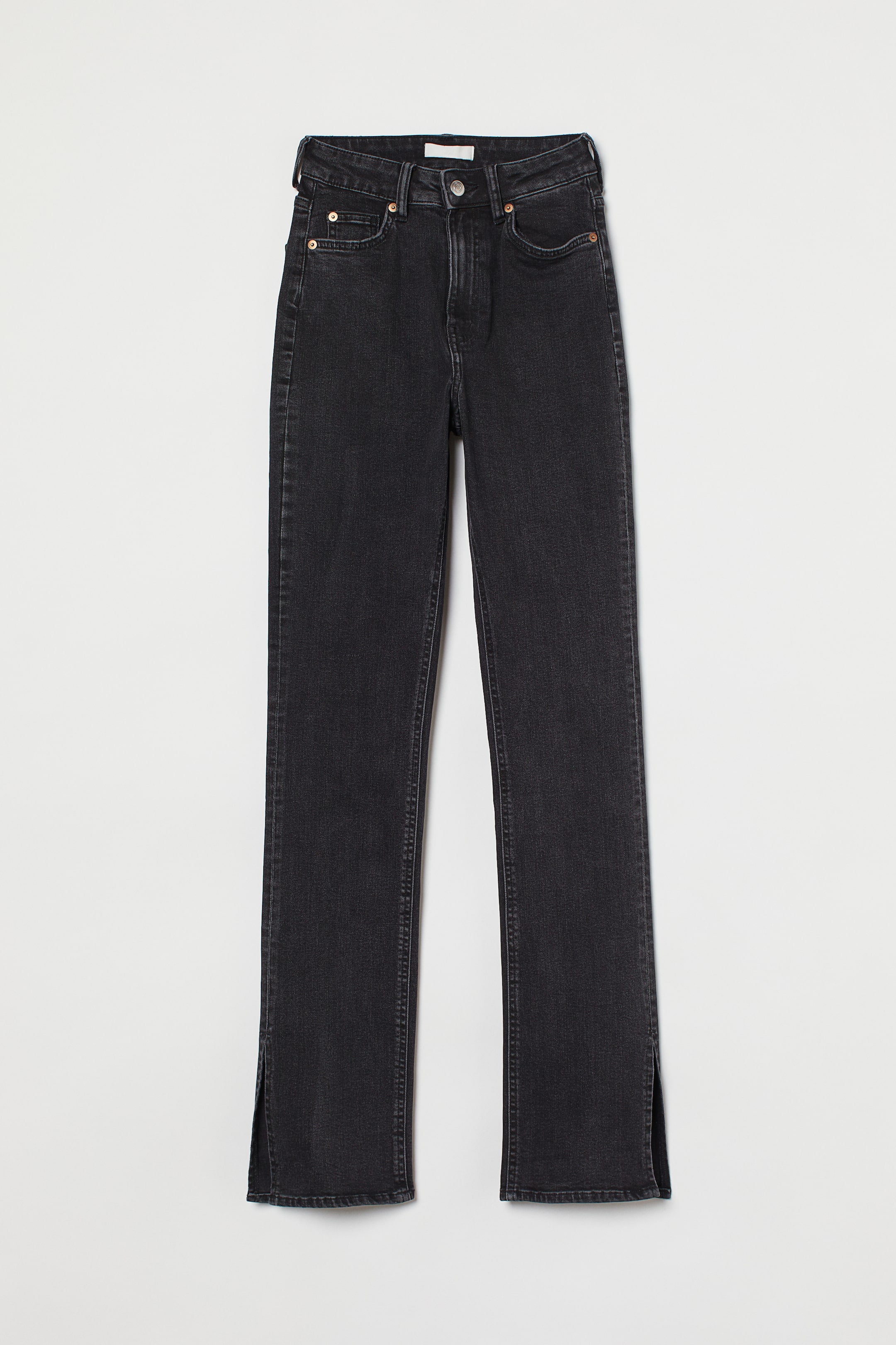 Slim High Split Jeans - High waist - Dark denim gray - Ladies | H&M US