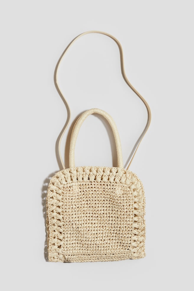 Sac crossbody en paille - Beige/Bleu clair - 1