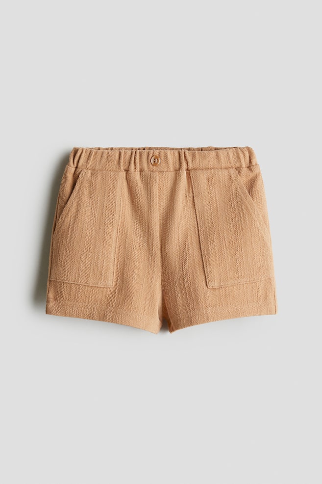 Textured-jersey shorts - Beige - 1