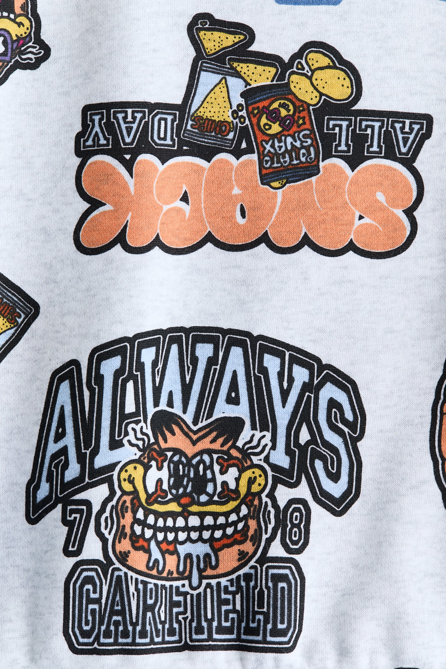 סווטשירט עם הדפס - אפור בהיר מלאנז'/גארפילד/קרם/פוקימון - 2