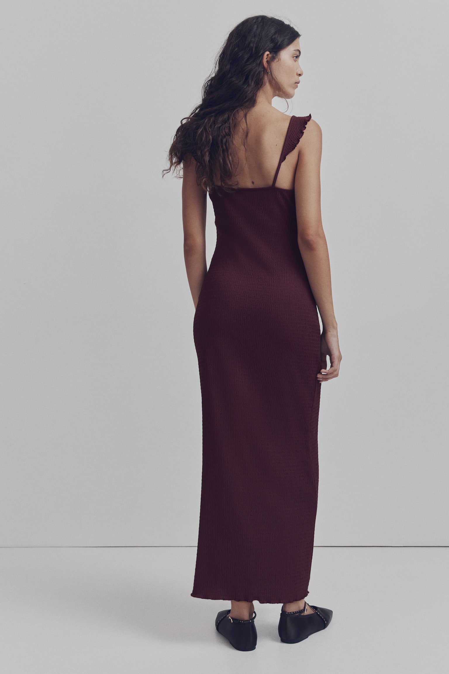 Textured jersey dress - Plum/Black - 4