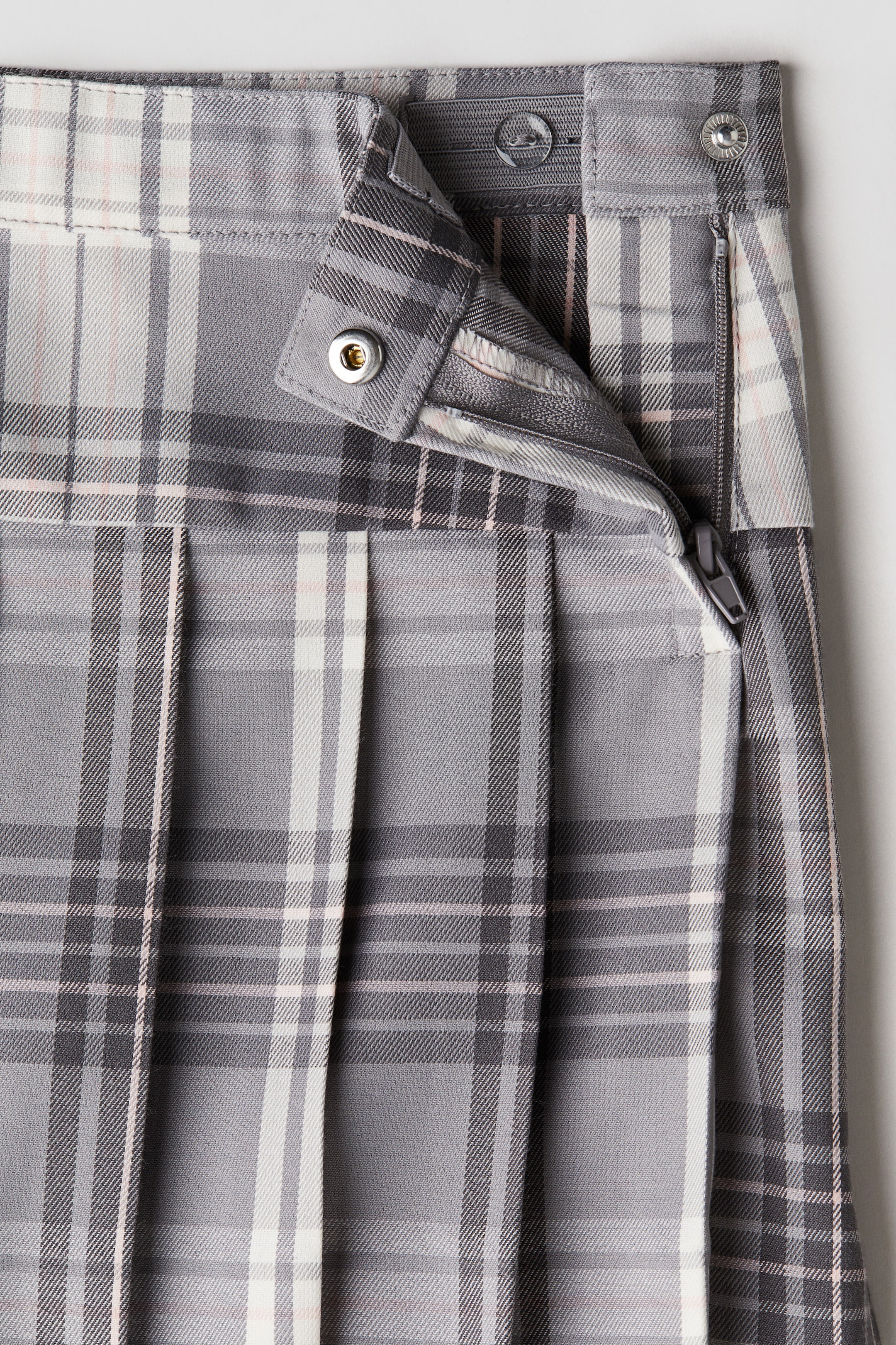 View larger image: Pleated Skirt - Grey/Check - Kids | H&M AU 2