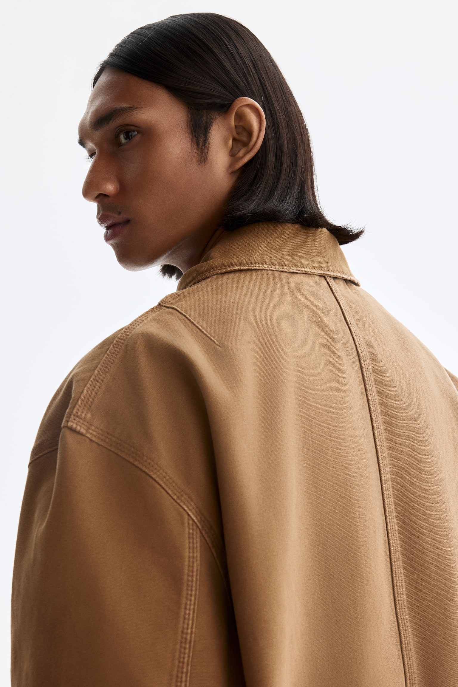 Collared jacket - Dark beige/Khaki green - 3