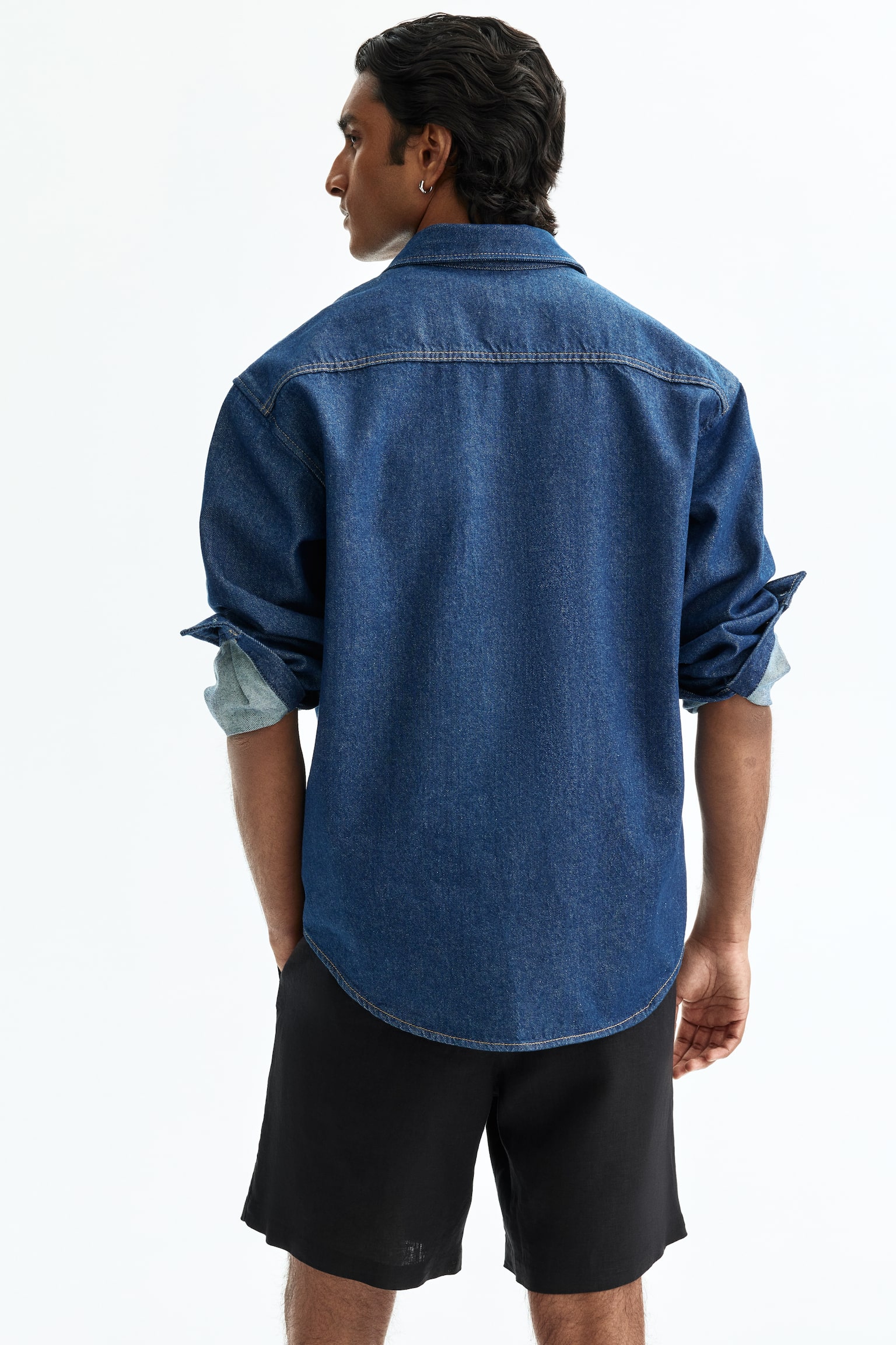 מכנסי פשתן קצרים Relaxed Fit - 3