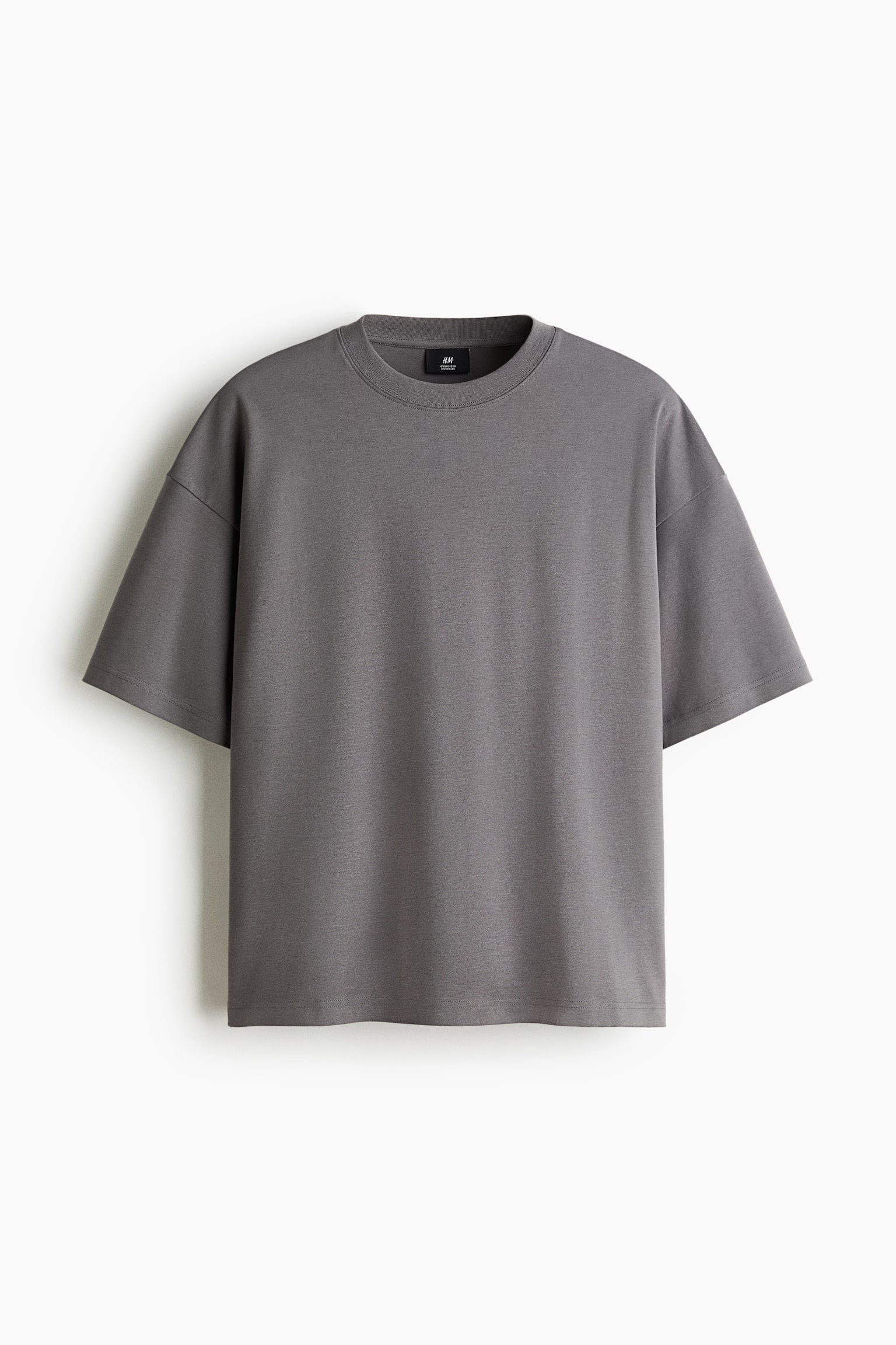 Oversized-Fit T-Shirt - Gray/Black/White/Dark beige - 1