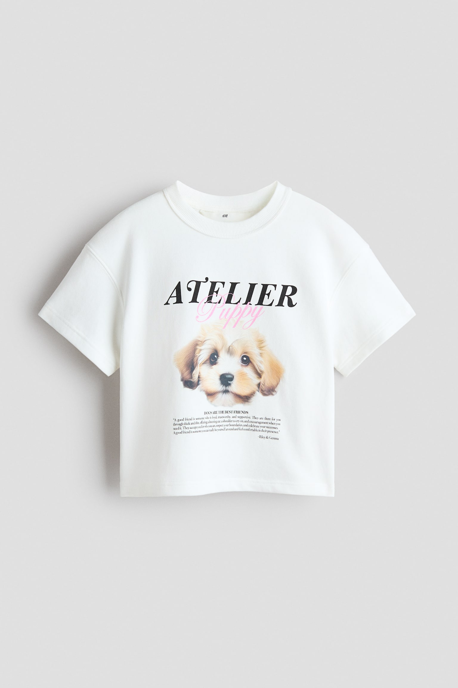 Playera Loose-fit con diseño - Blanco/Perro - 1