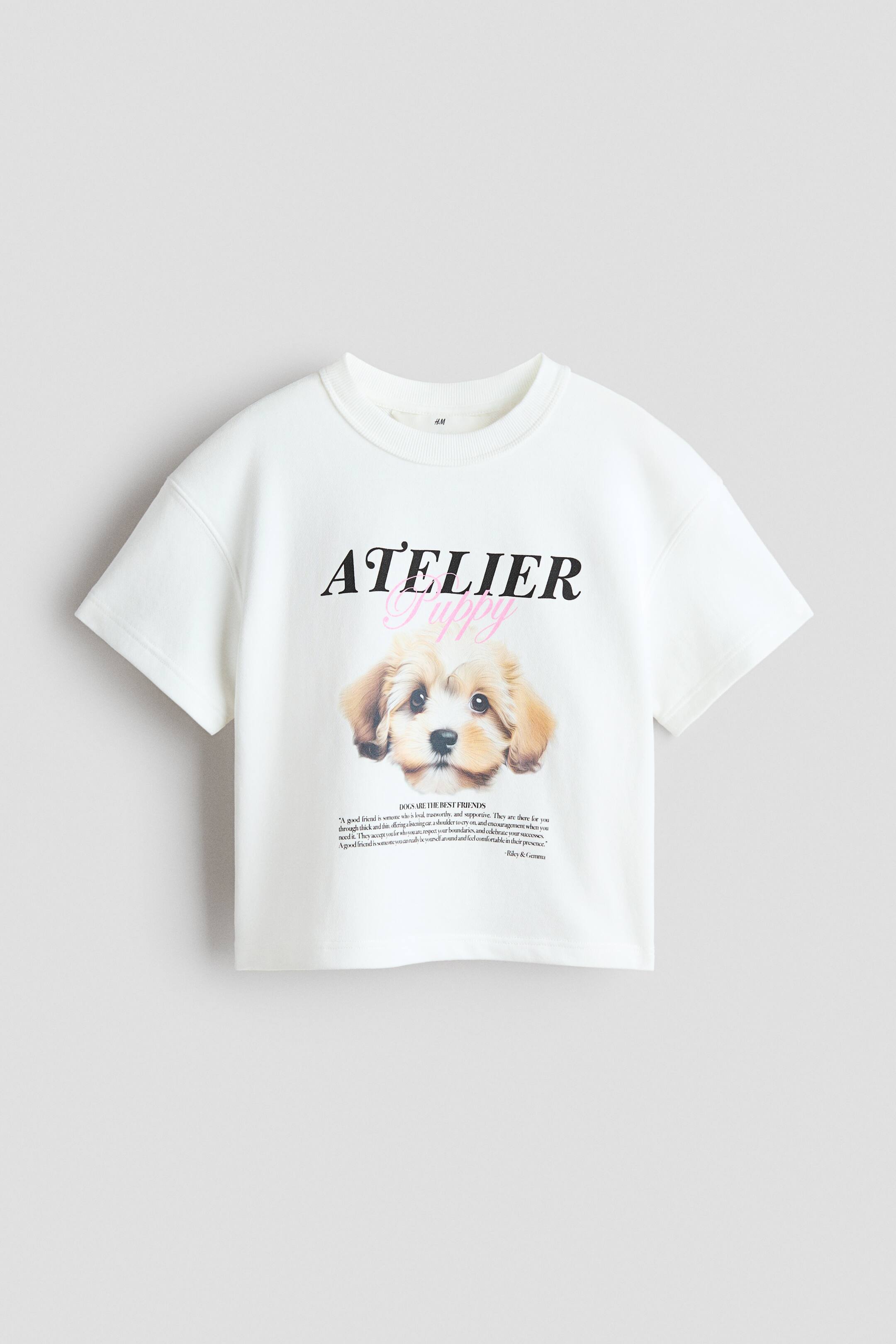 Переглянути збільшене зображення: Футболка Loose Fit з принтом - White/Dog - Kids | H&M UA 1