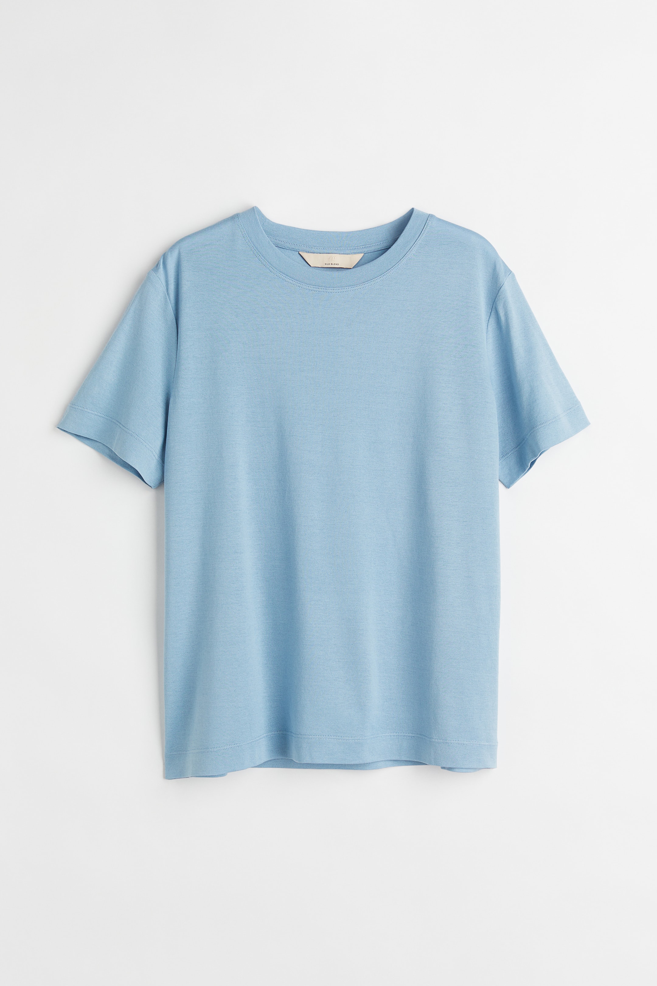 View larger image: Silk-blend T-shirt - Light blue - Ladies | H&M 1