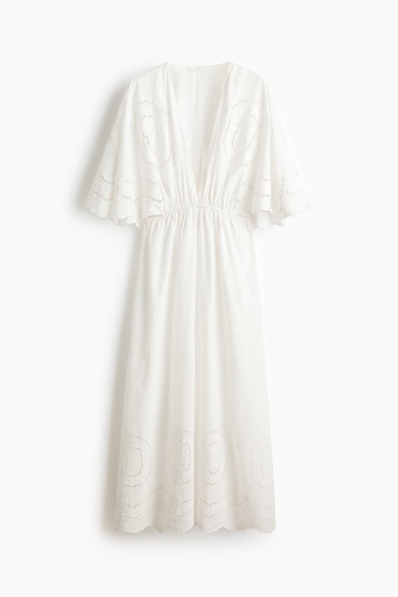 Женские платья H&M Cape-Detail Dress with Eyelet Embroidery