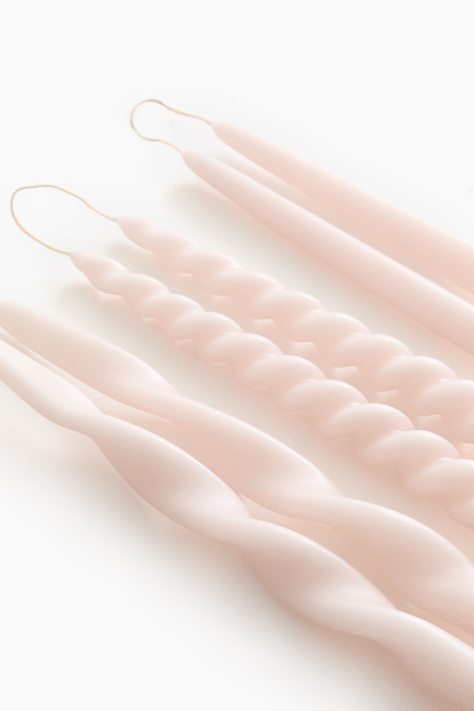 Šest sveća koje se sužavaju ka vrhu - Svetloružičasta/Svetlobež - 2