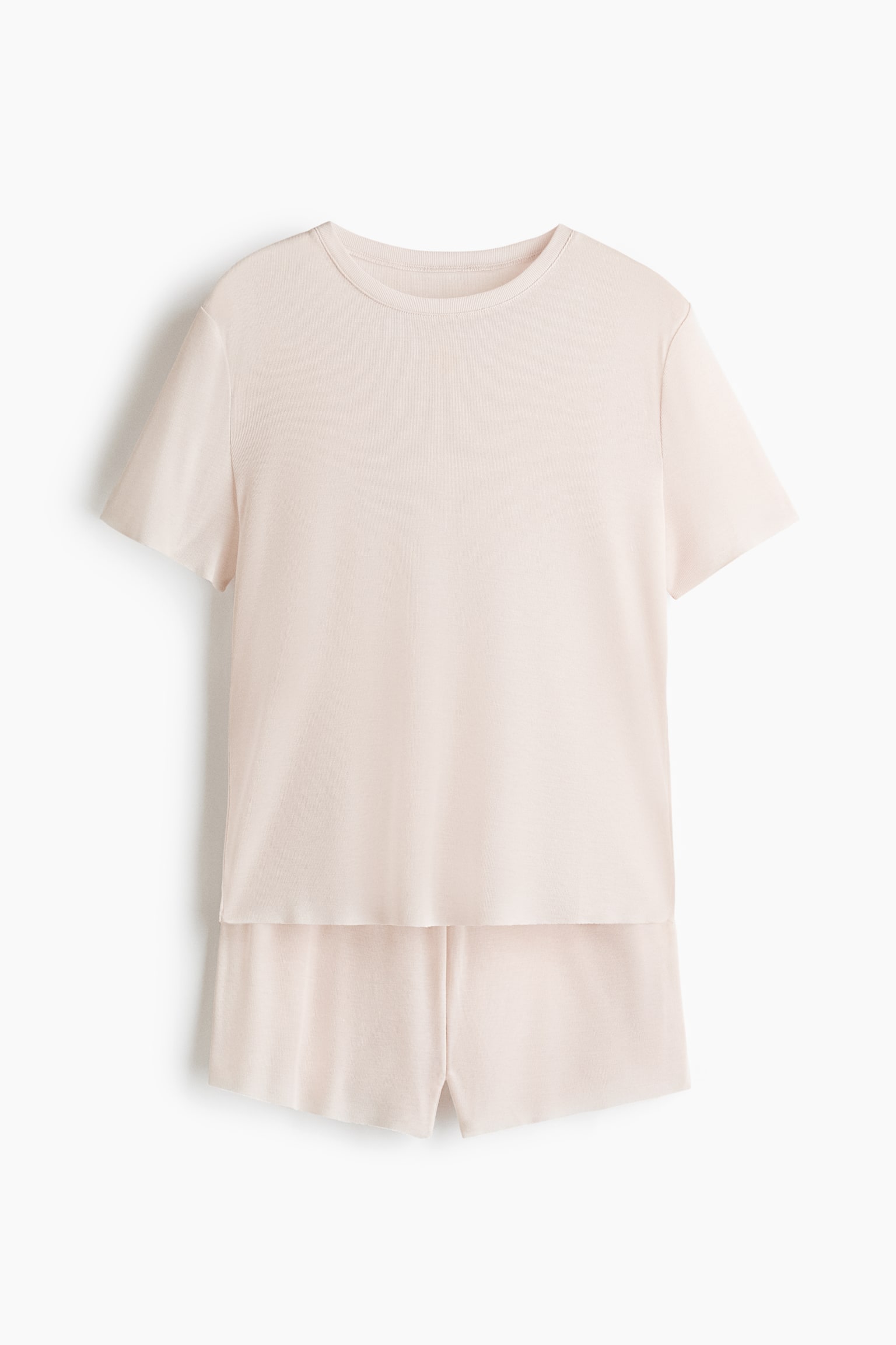 Tricot pyjama - Lichtbeige/Donkergrijs gemêleerd - 1